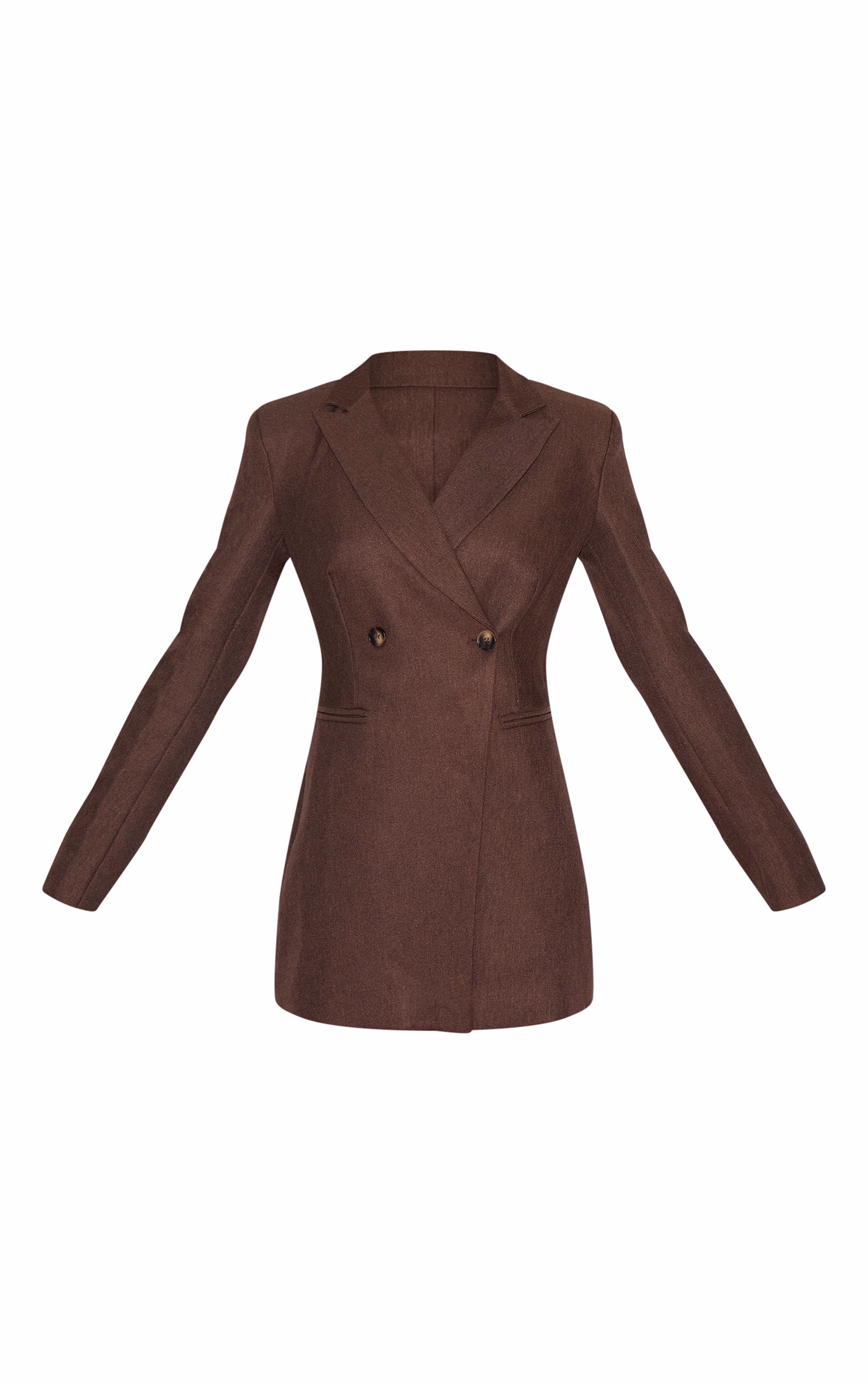 Dark Chocolate Asymmetric Tailored Blazer Dress