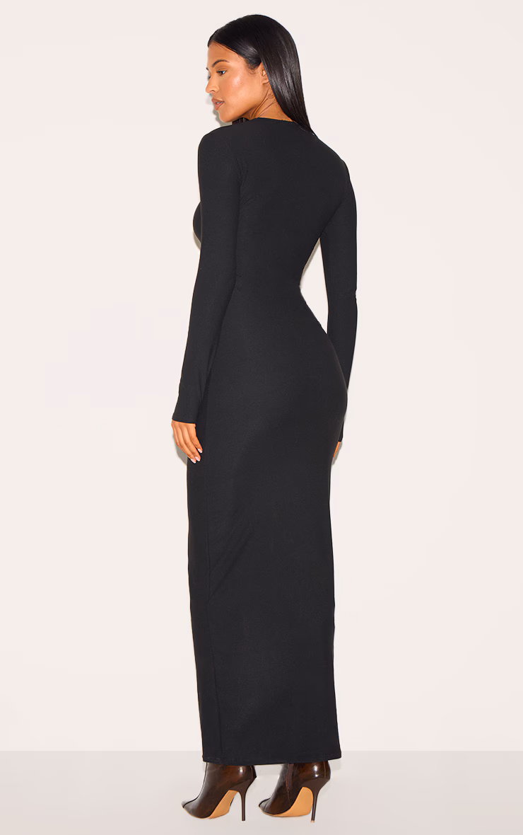 Tall Black Soft Touch Long Sleeve Maxi Dress
