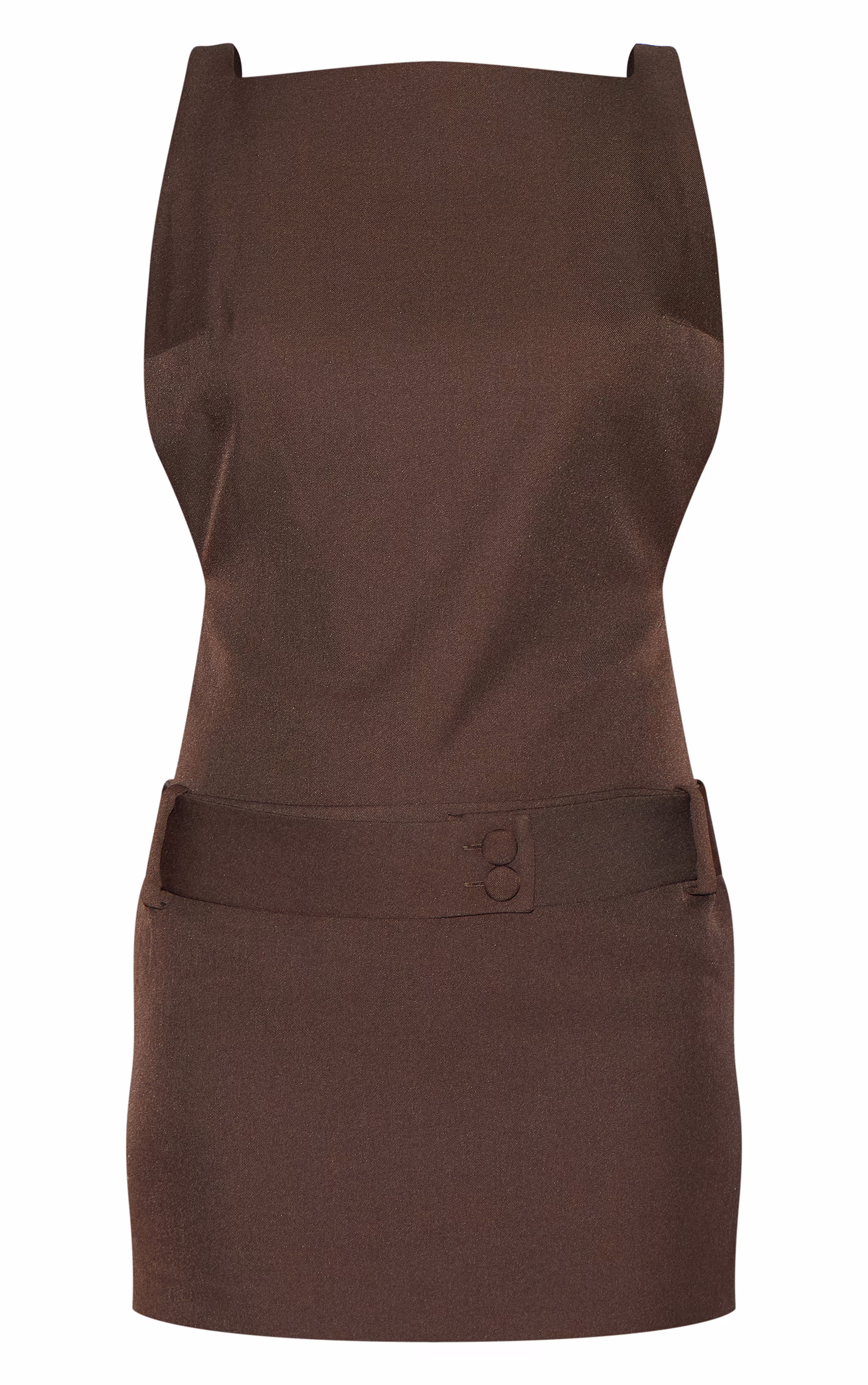 Deep Chocolate Belt Detail Shift Dress