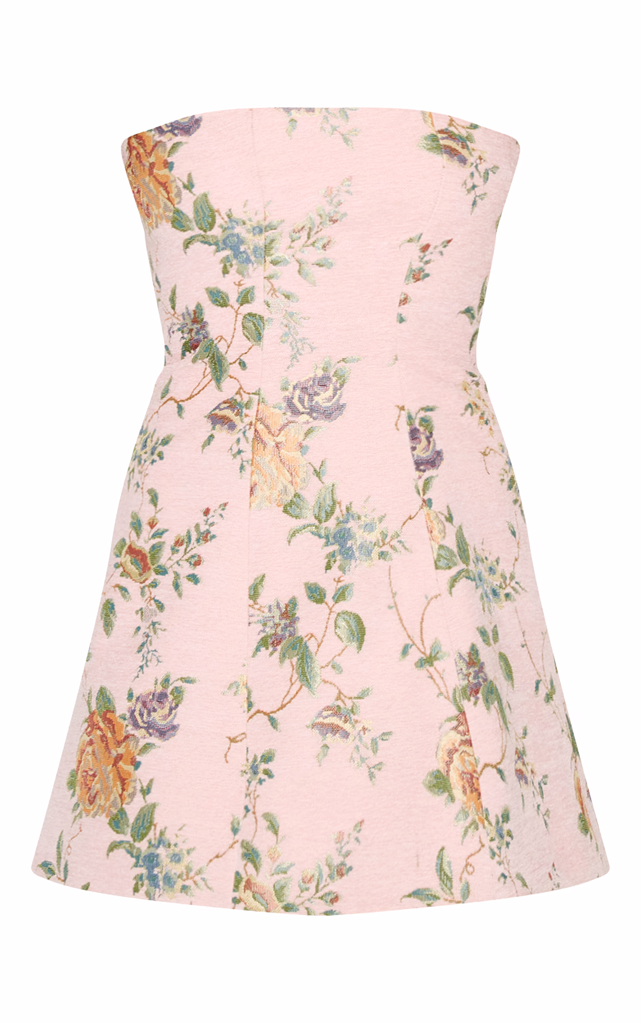 Pink Floral Bandeau A Line Shift Dress