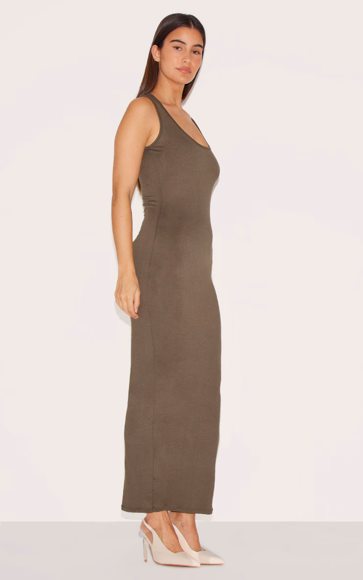 Olive Basic Simple Maxi Dress