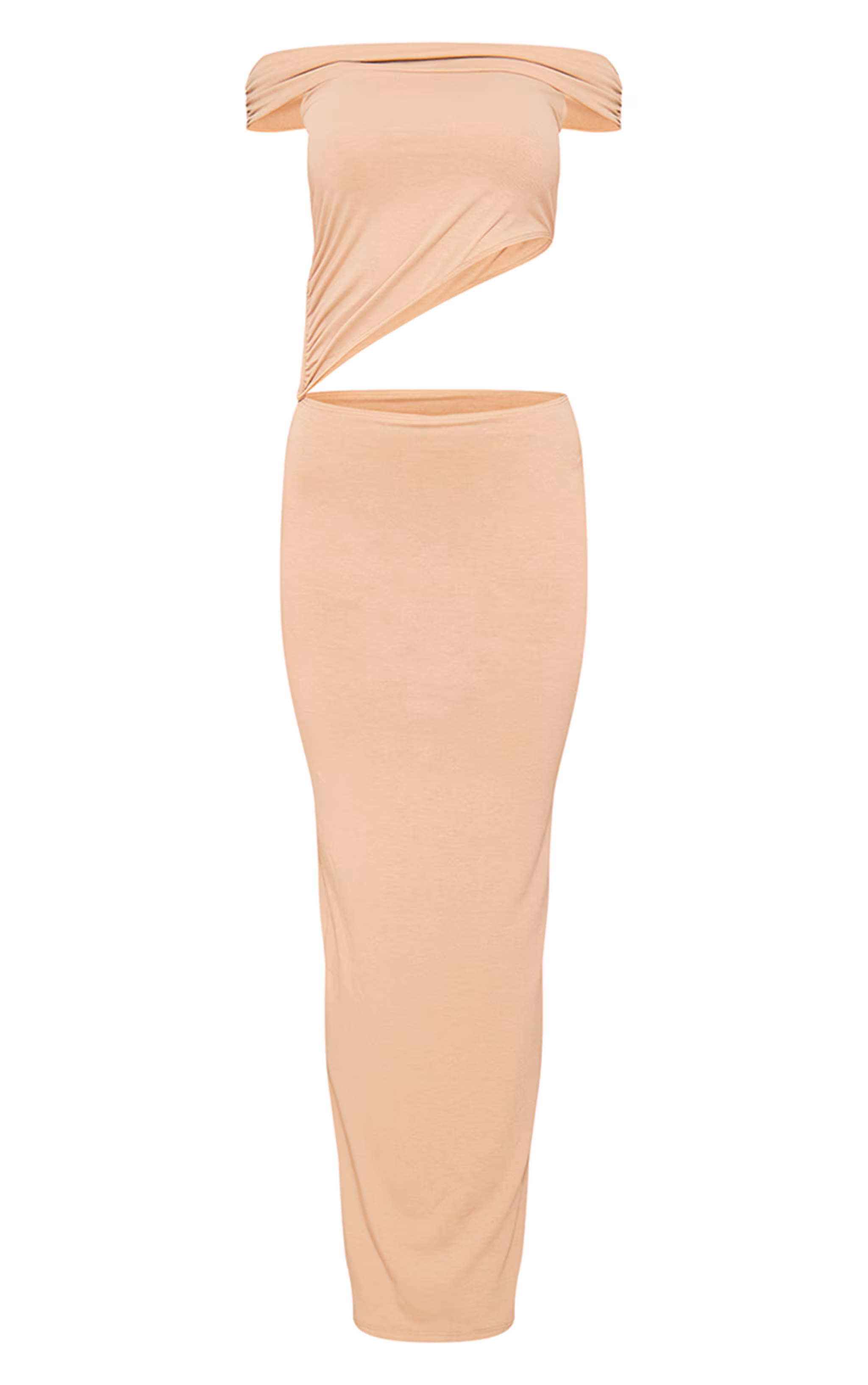 Stone Soft Touch Bardot Cut Out Maxi Dress