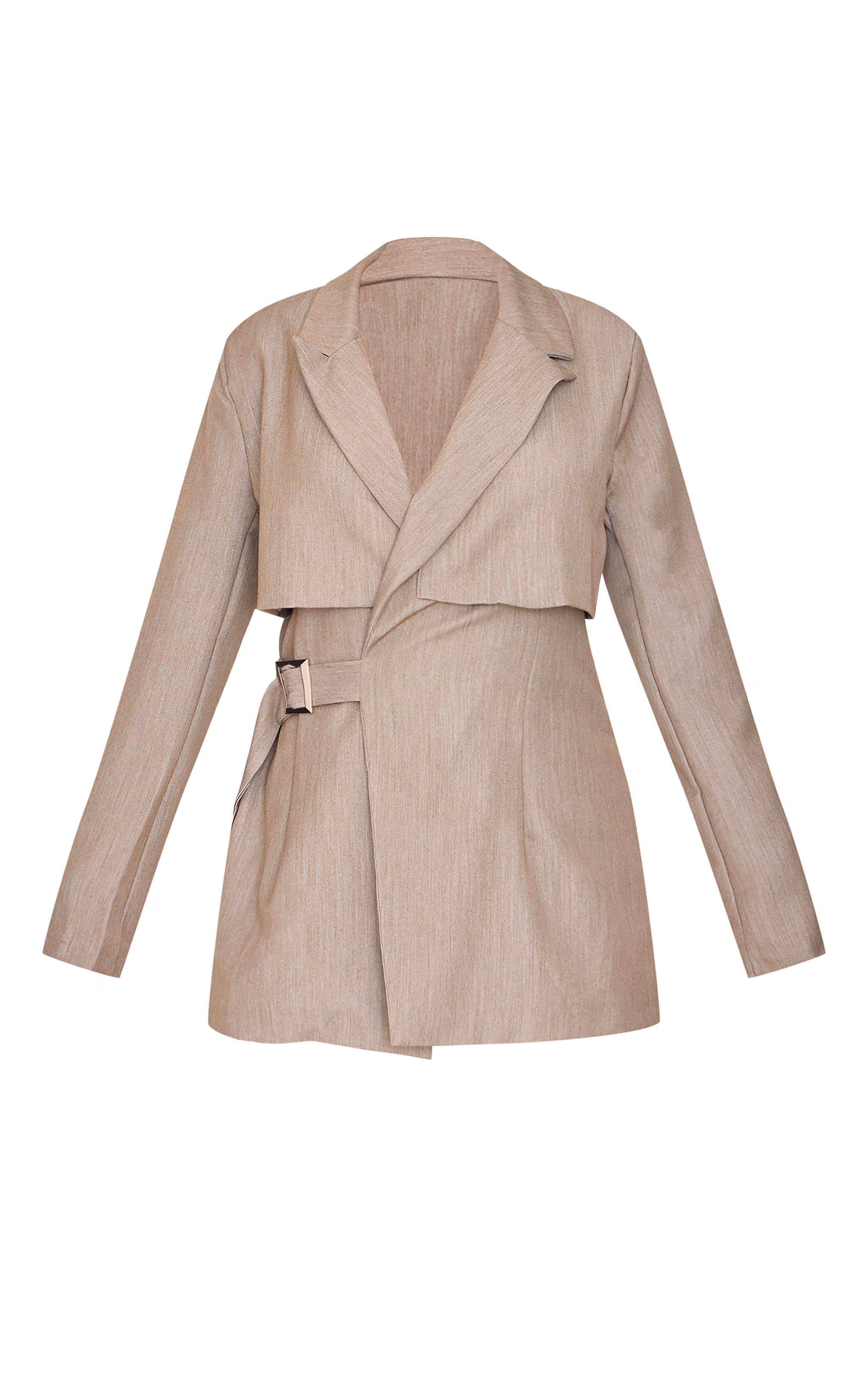 Petite Deep Stone Trim Detail Oversized Blazer Dress