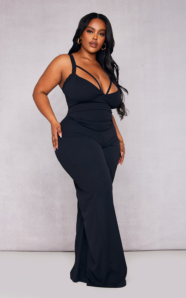 Plus Black Strap Detail Jumpsuit