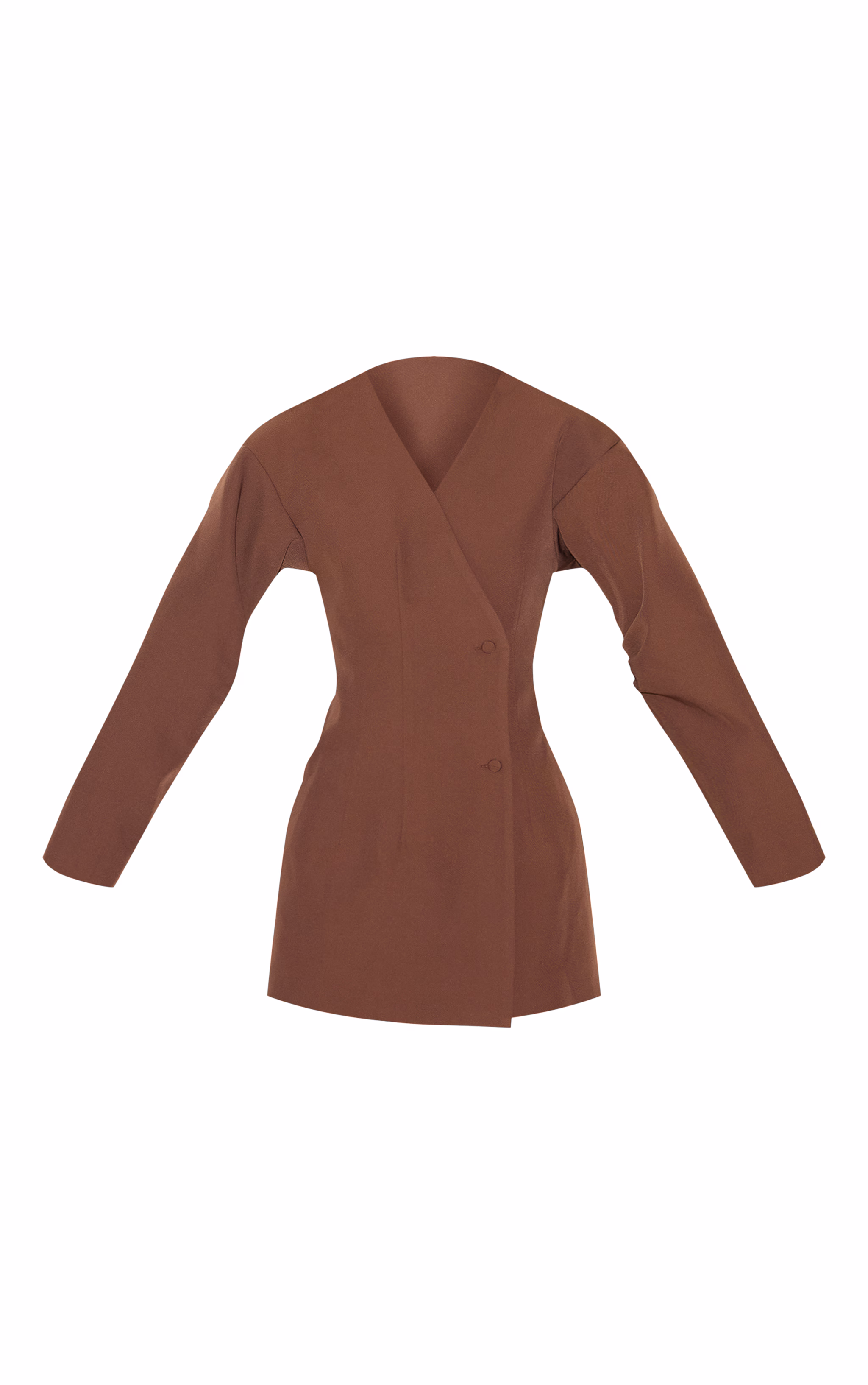 Tan Woven Balloon Sleeve Blazer Dress