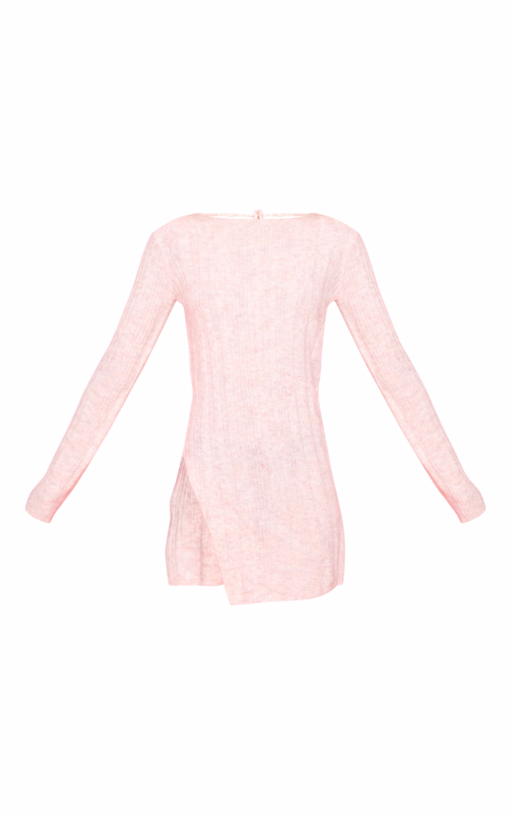 Stone Luxe Knit Open Back Side Split Mini Dress