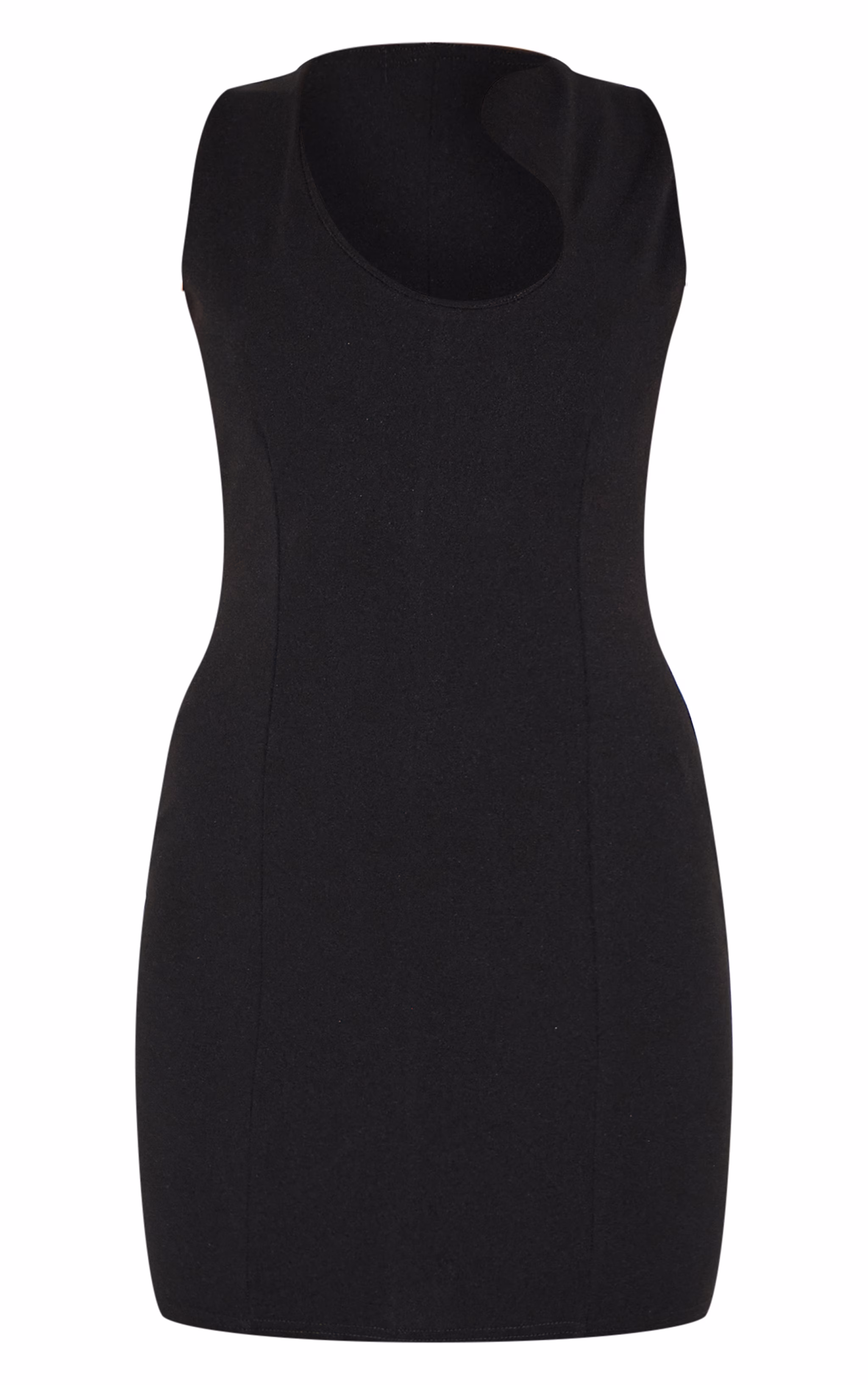 Black Stretch Woven Mini Dress