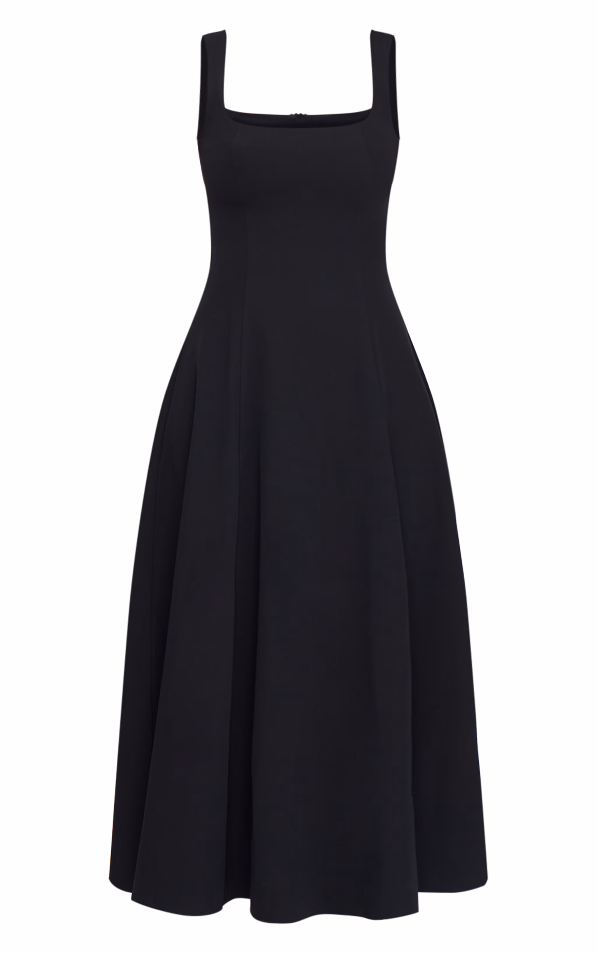 Tall Black Square Neck Midaxi Dress