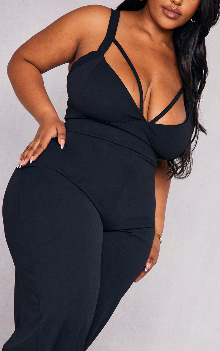 Plus Black Strap Detail Jumpsuit