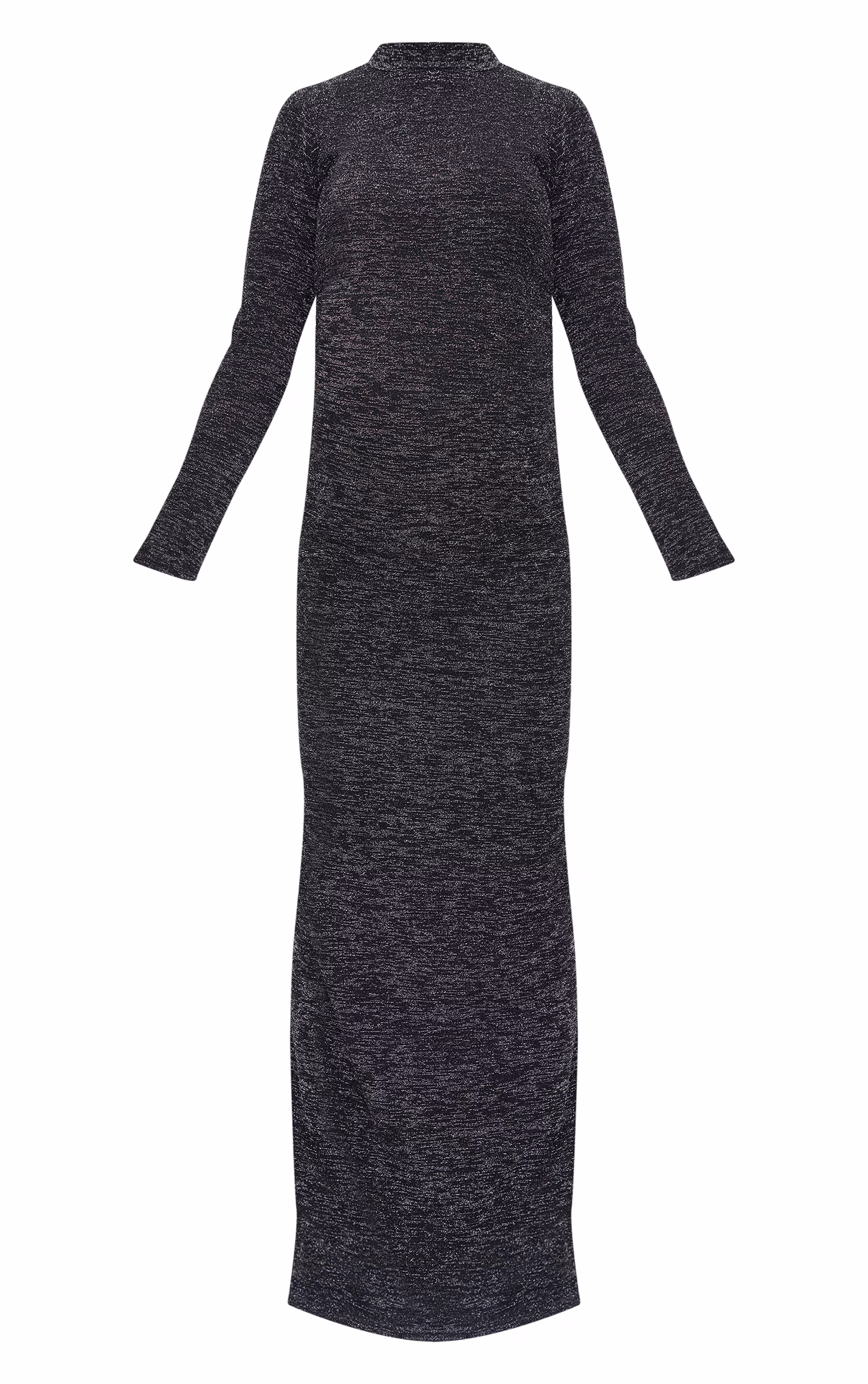 Maternity Black Glitter Long Sleeve Maxi Dress
