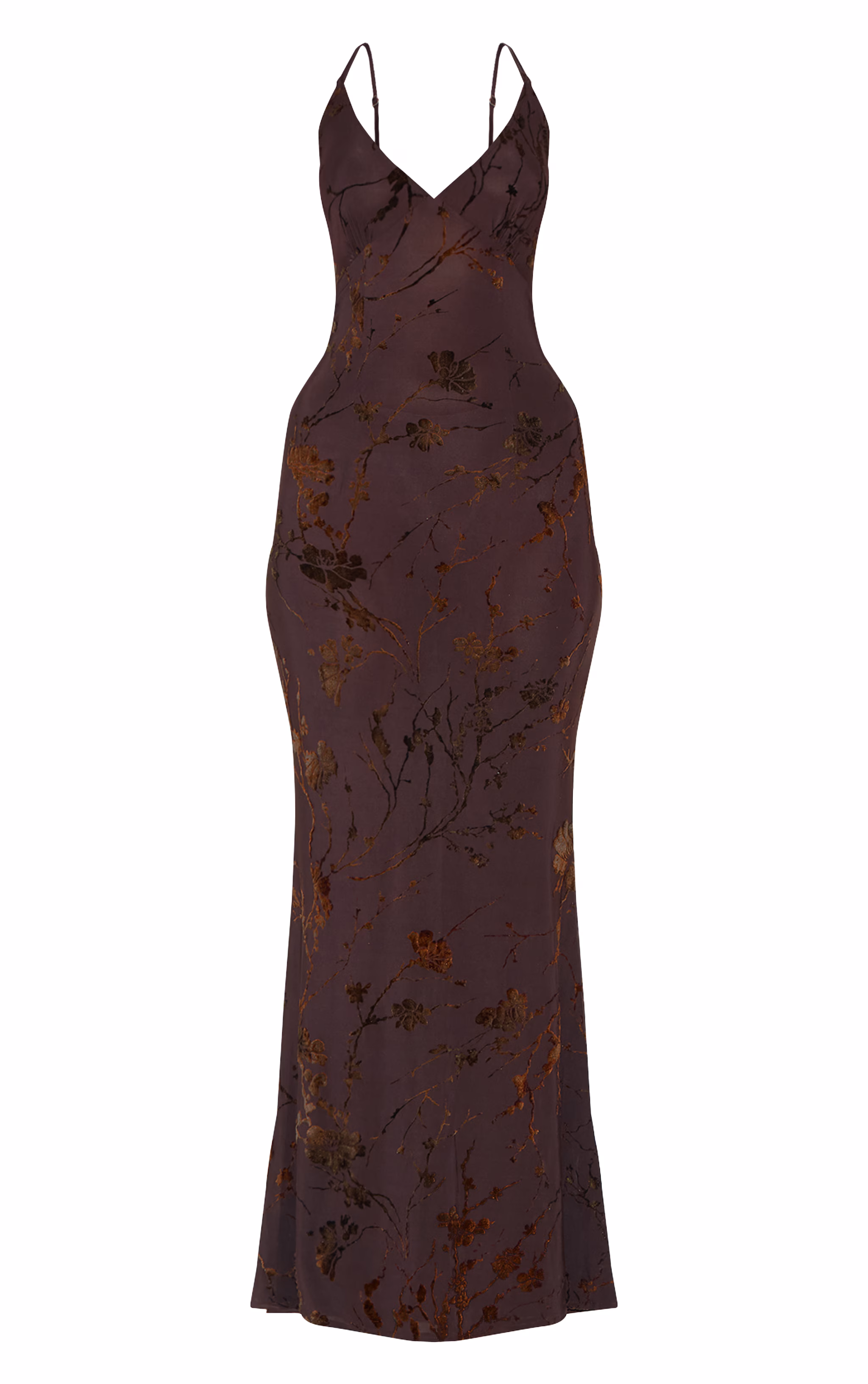 Plum Devore V-neck Maxi Dress