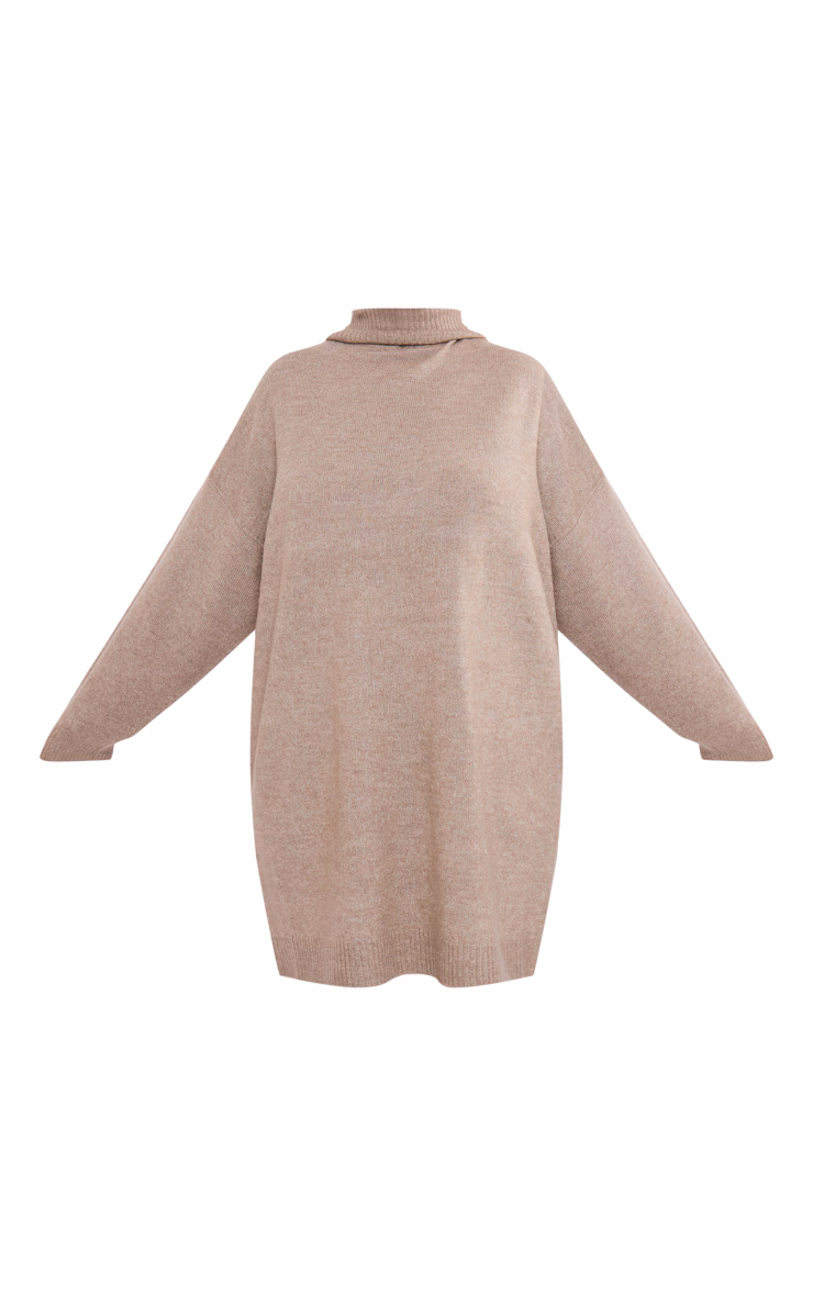 Plus Stone Knitted Slouchy Sweater Dress
