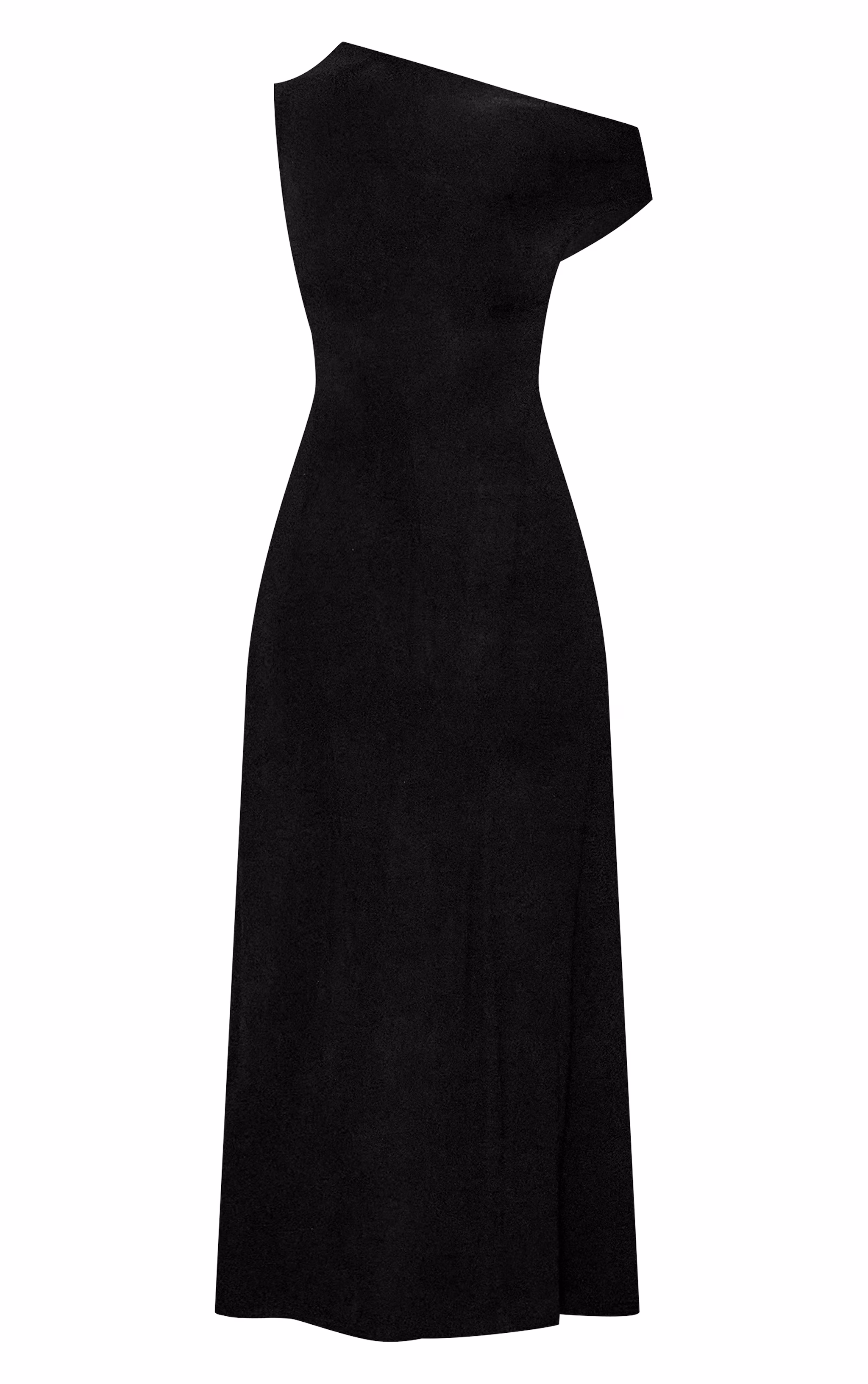 Black Soft Touch Asymmetric Panelled Maxi Dress