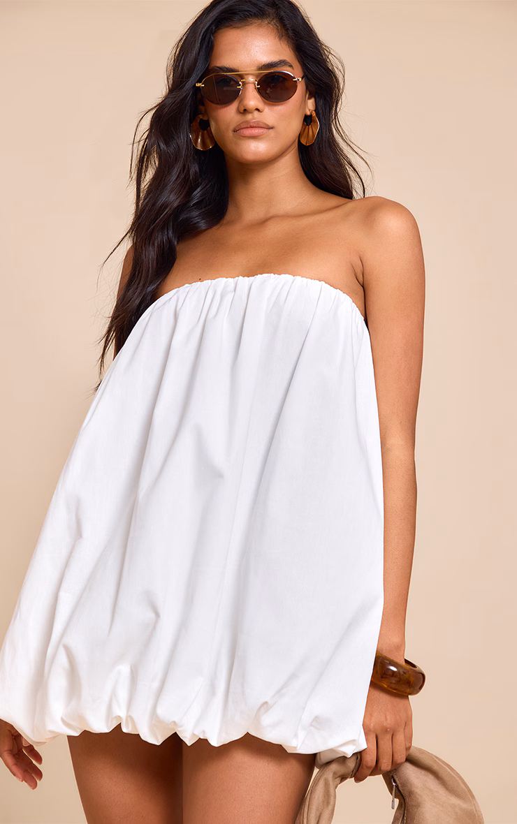 White Puffball Dress