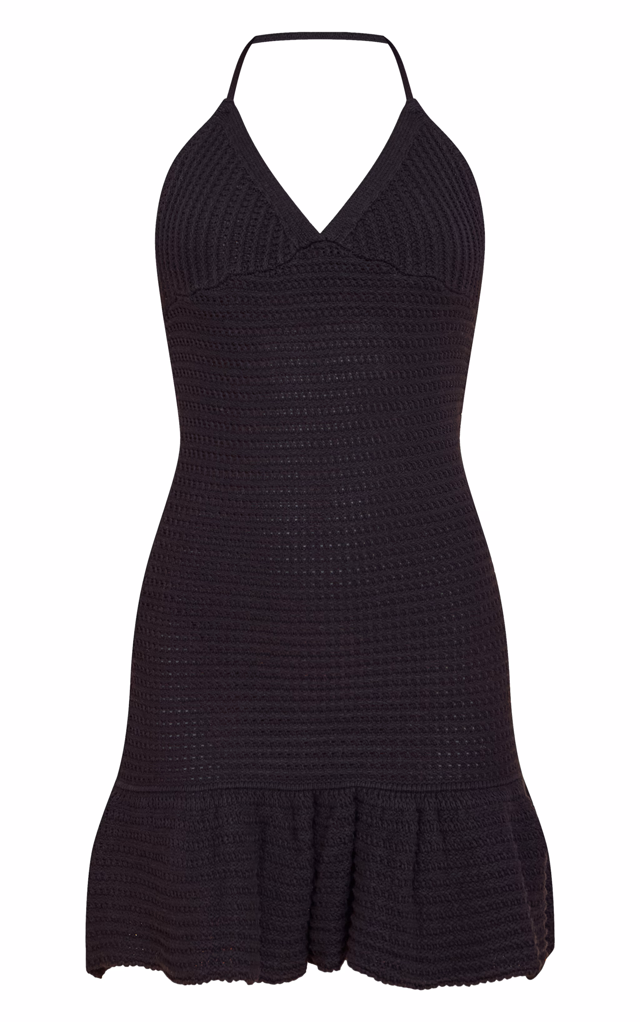 Black Crochet Mini Dress