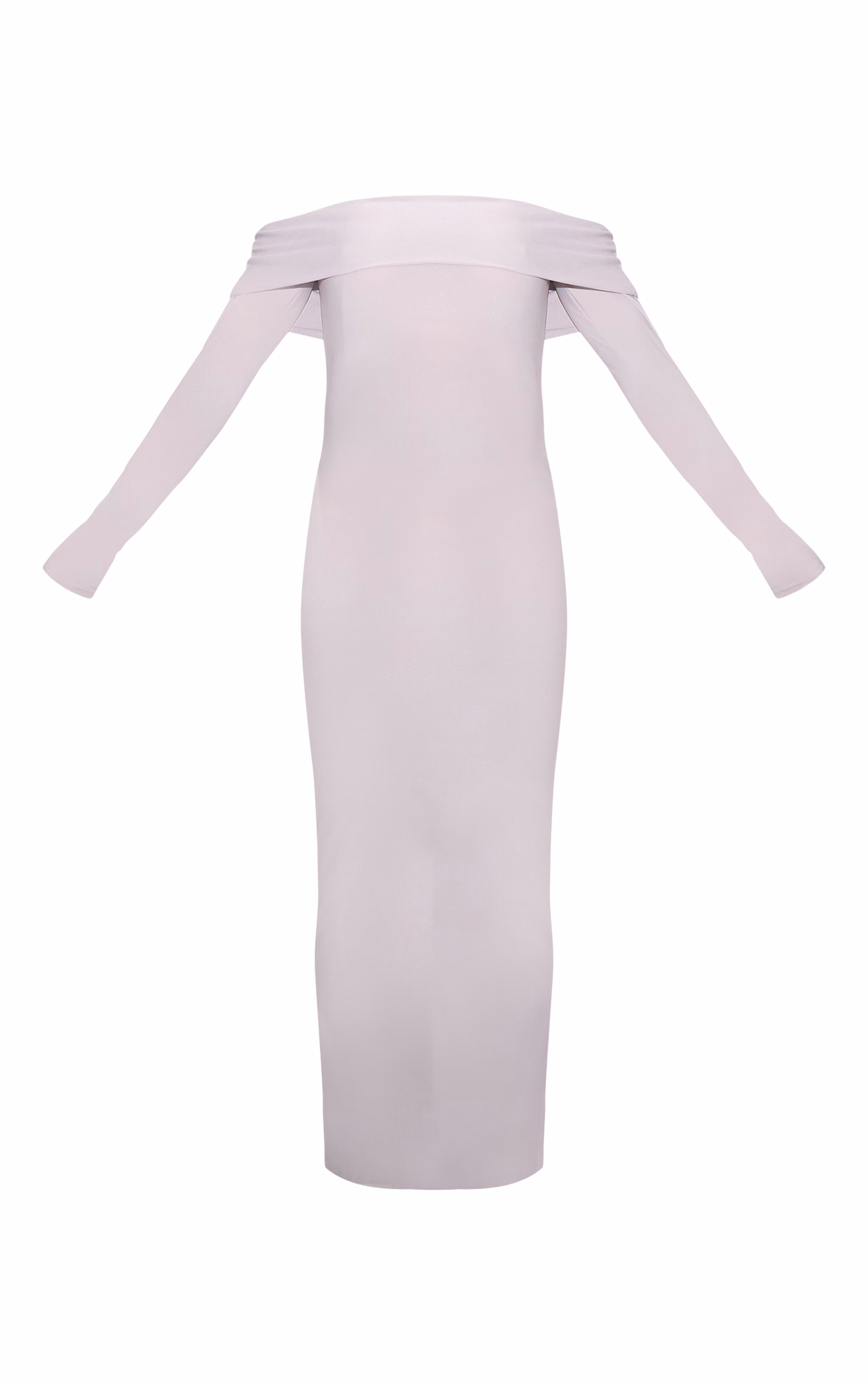 Maternity Light Grey Soft Touch Fold Over Bardot Maxi Dress