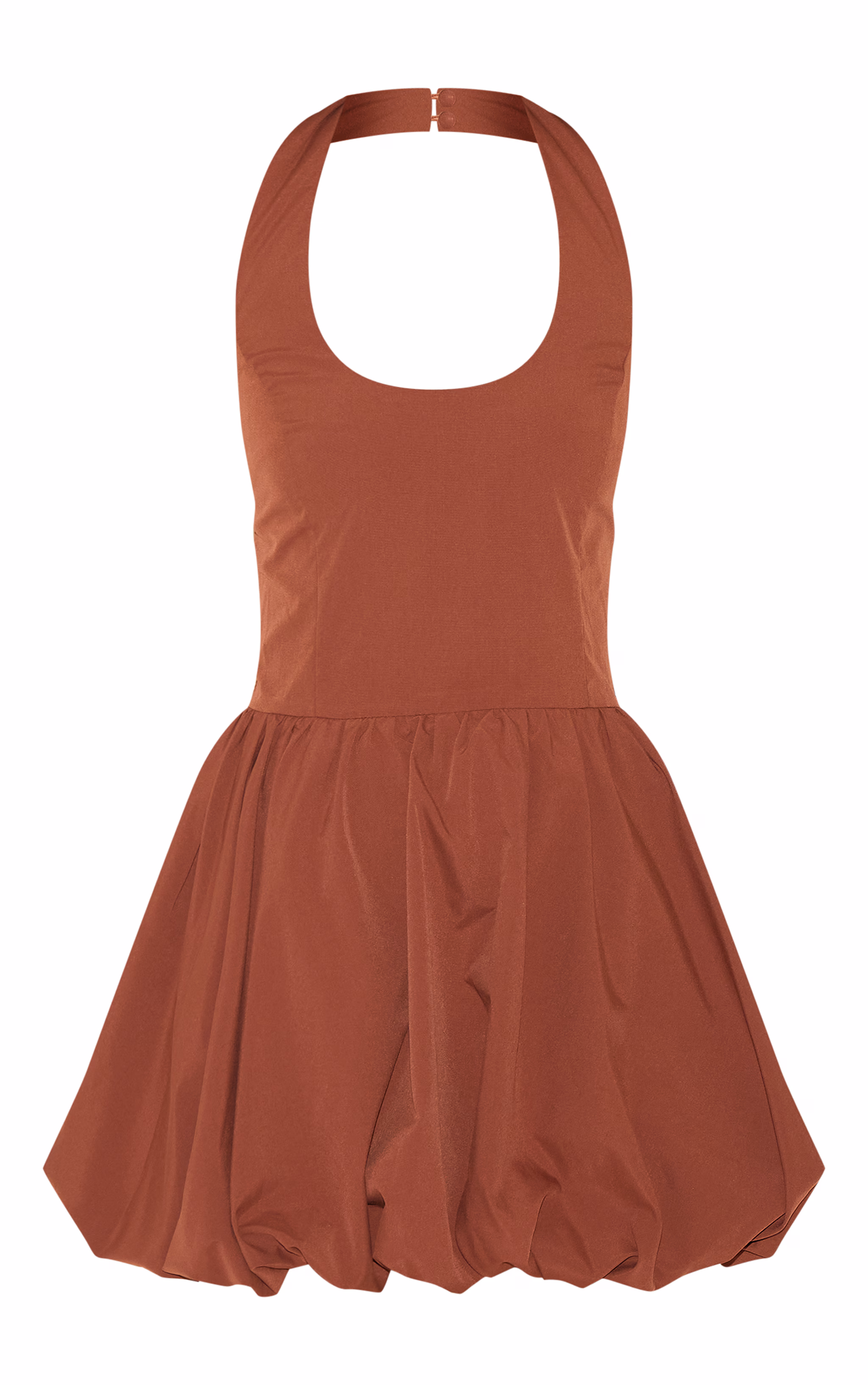 Chocolate Halterneck Puffball Dress
