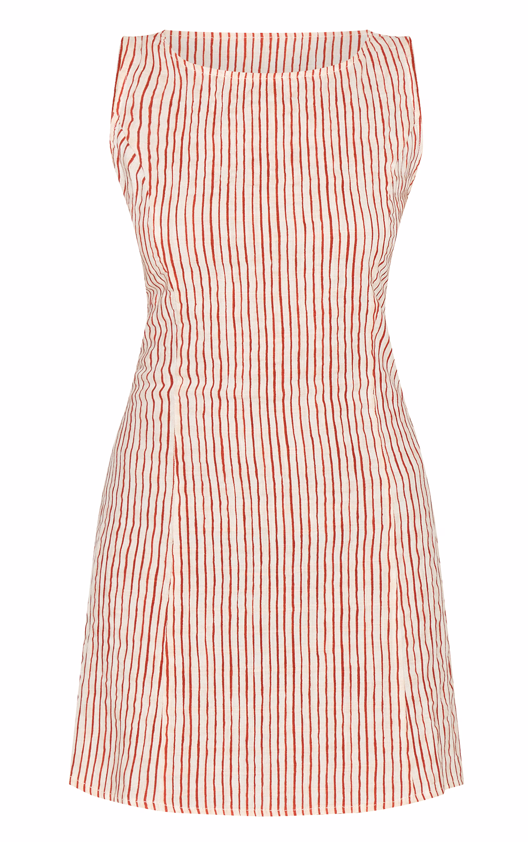 Red Striped Boat Neck Dress
