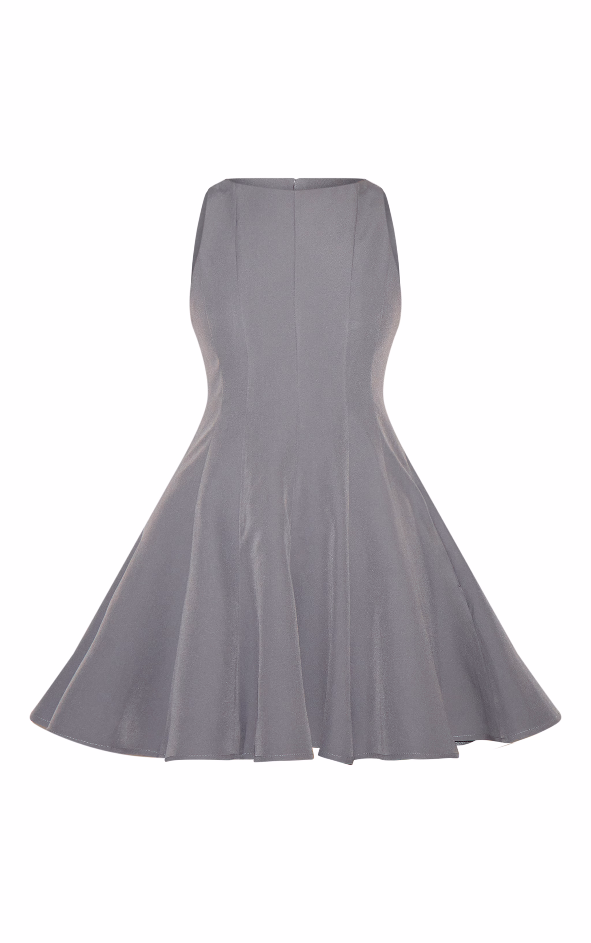 Charcoal Woven Pleated Shift Dress