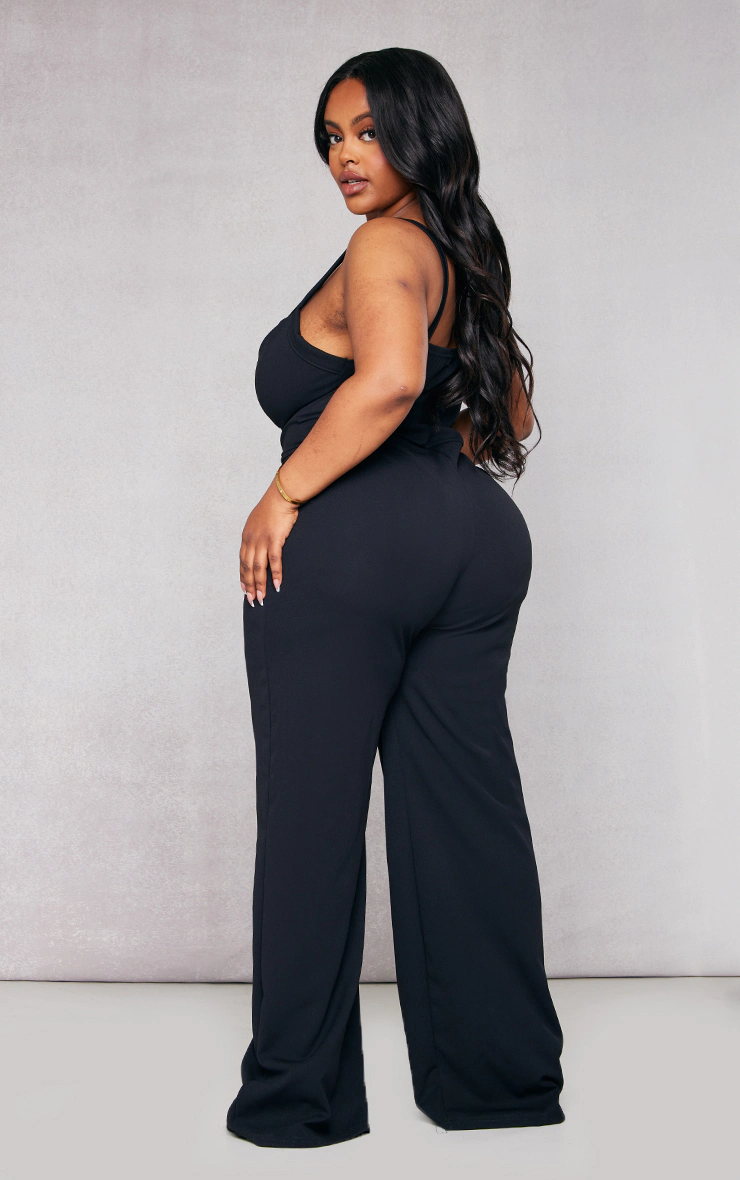Plus Black Strap Detail Jumpsuit