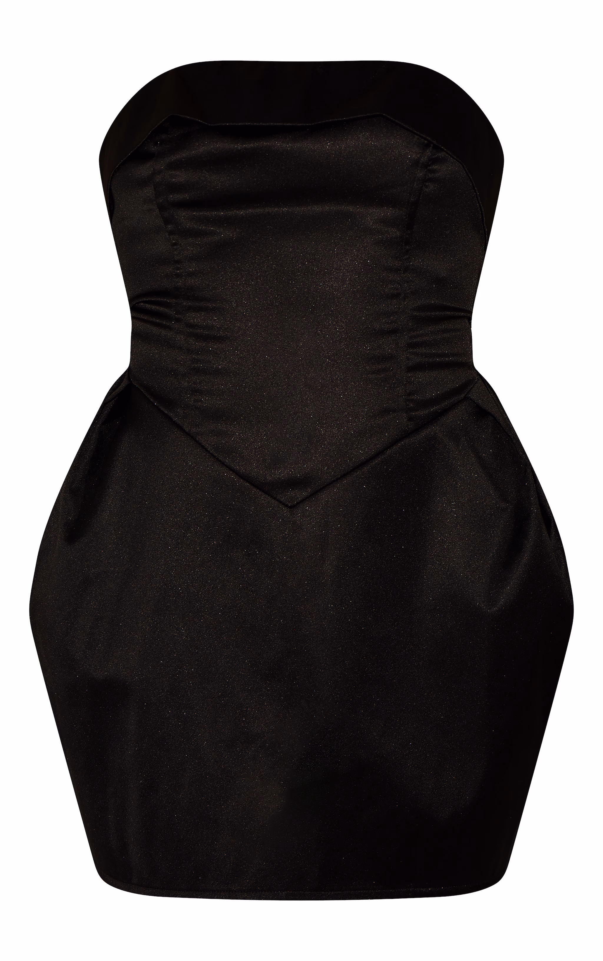 Black Boned Bandeau Shift Dress