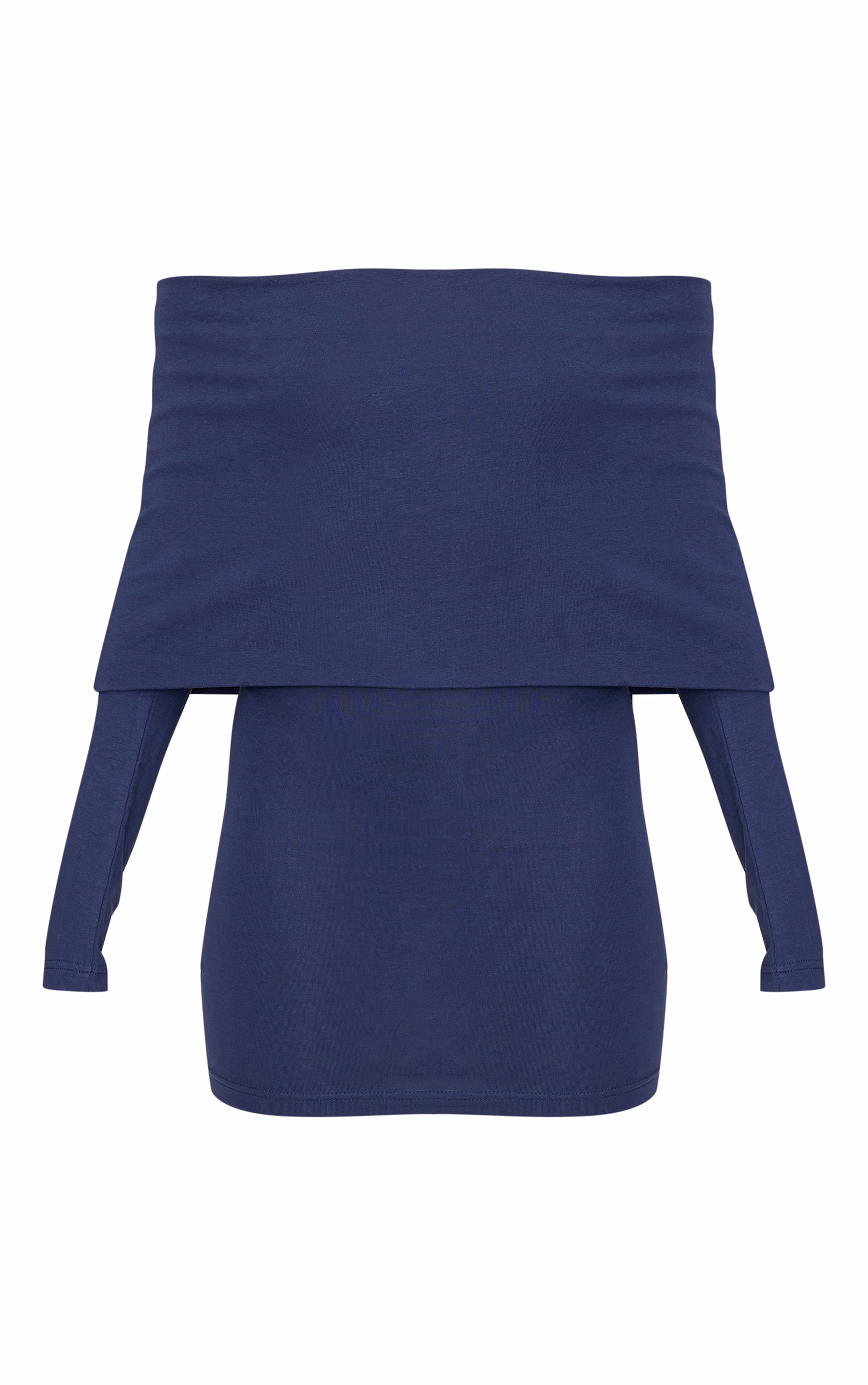 Navy Cotton Super Oversized Bardot Mini Dress