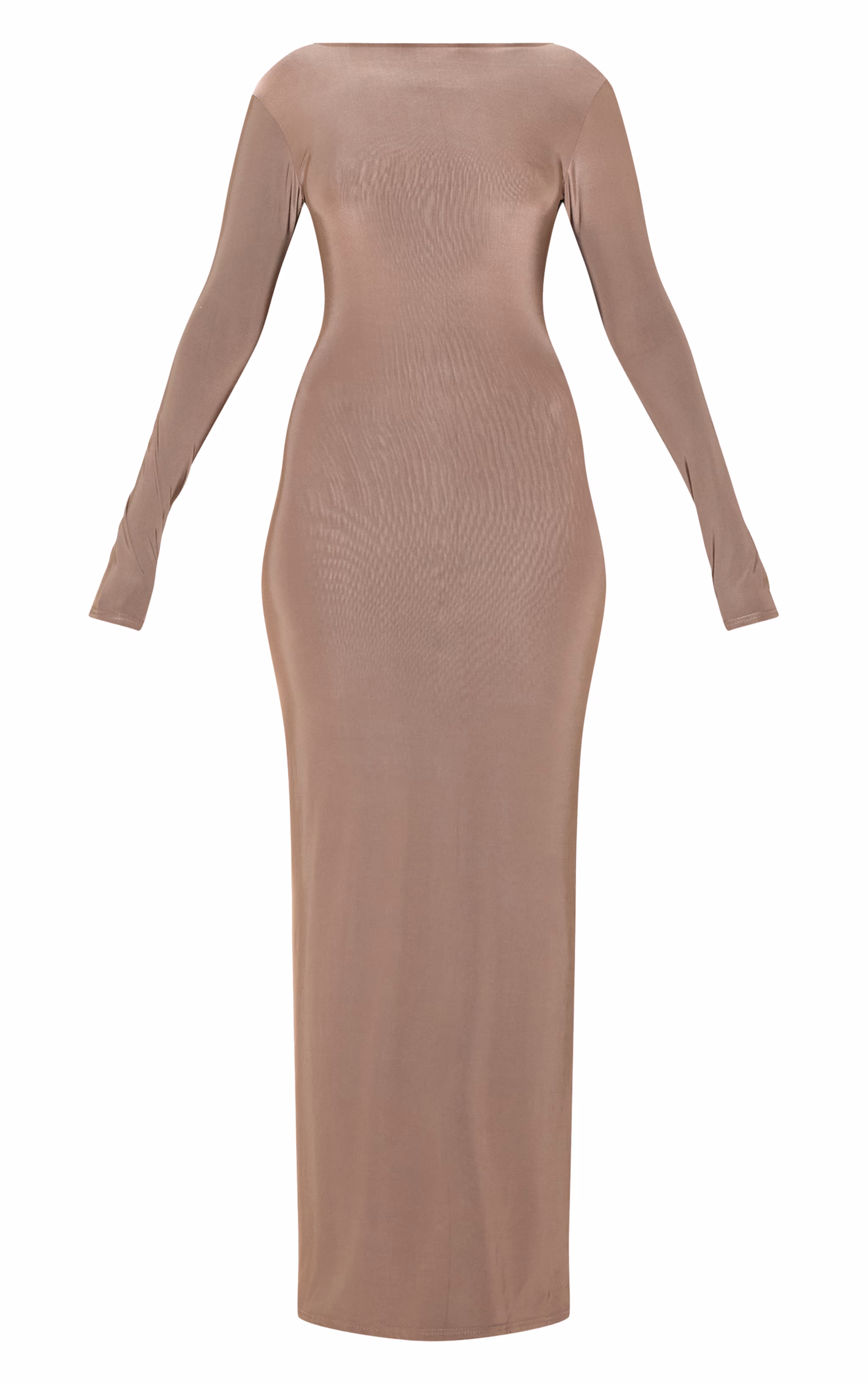 Mushroom Double Layer Deep Back Maxi Dress