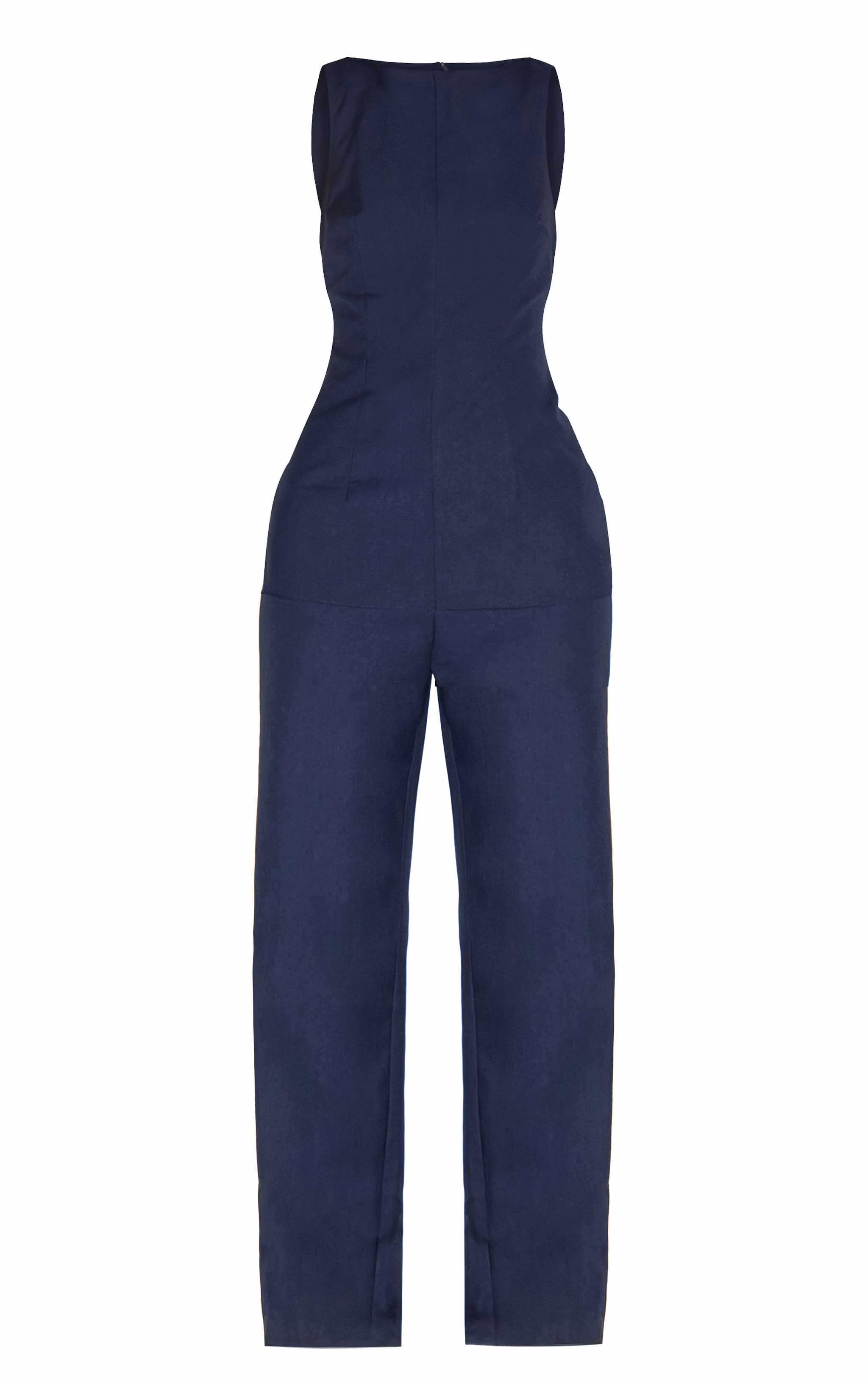 Indigo Blue Tailored Woven Boat Neck Longline Jumpsuit