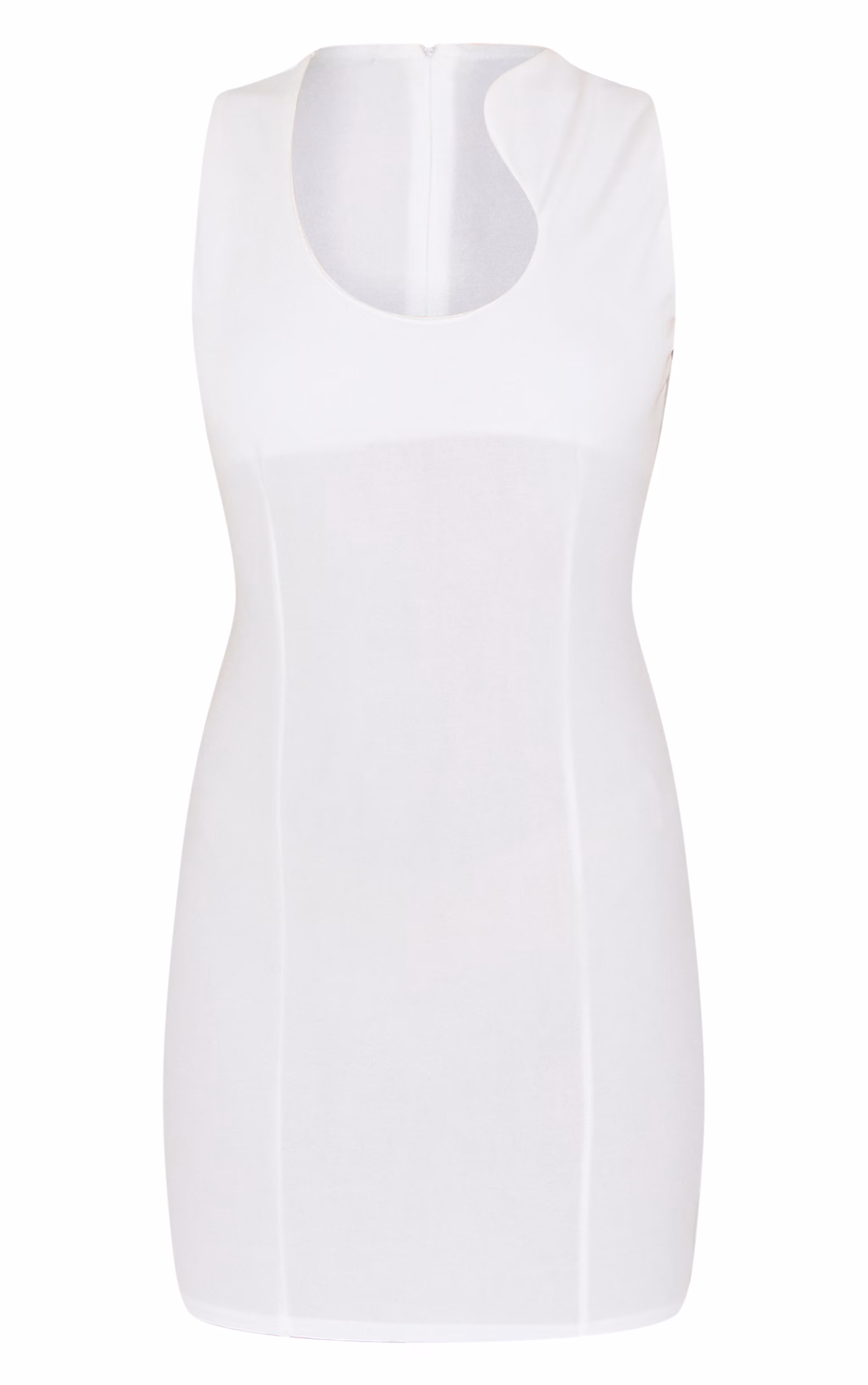 Cream Stretch Woven Mini Dress