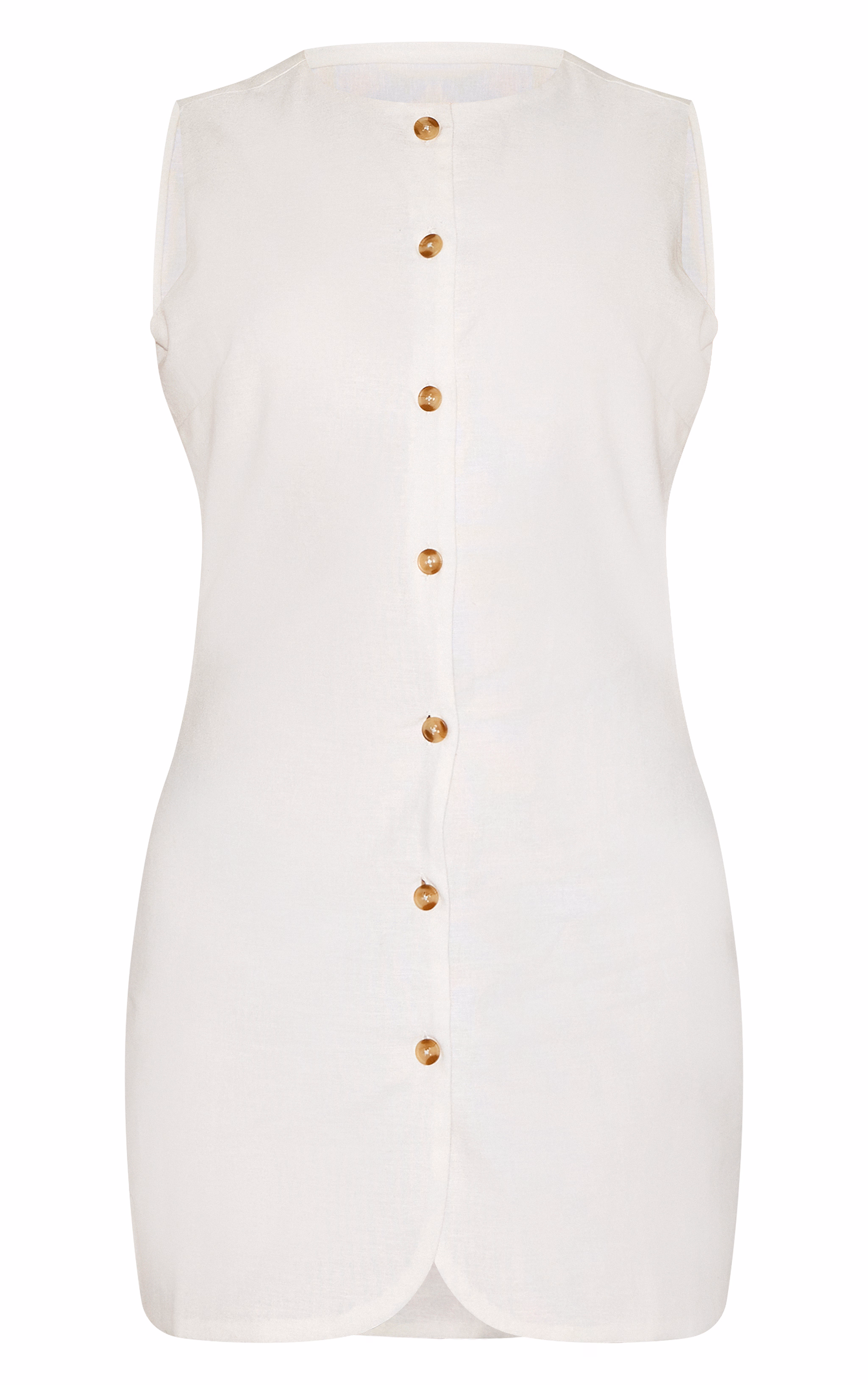 White Button Down Bodycon Dress