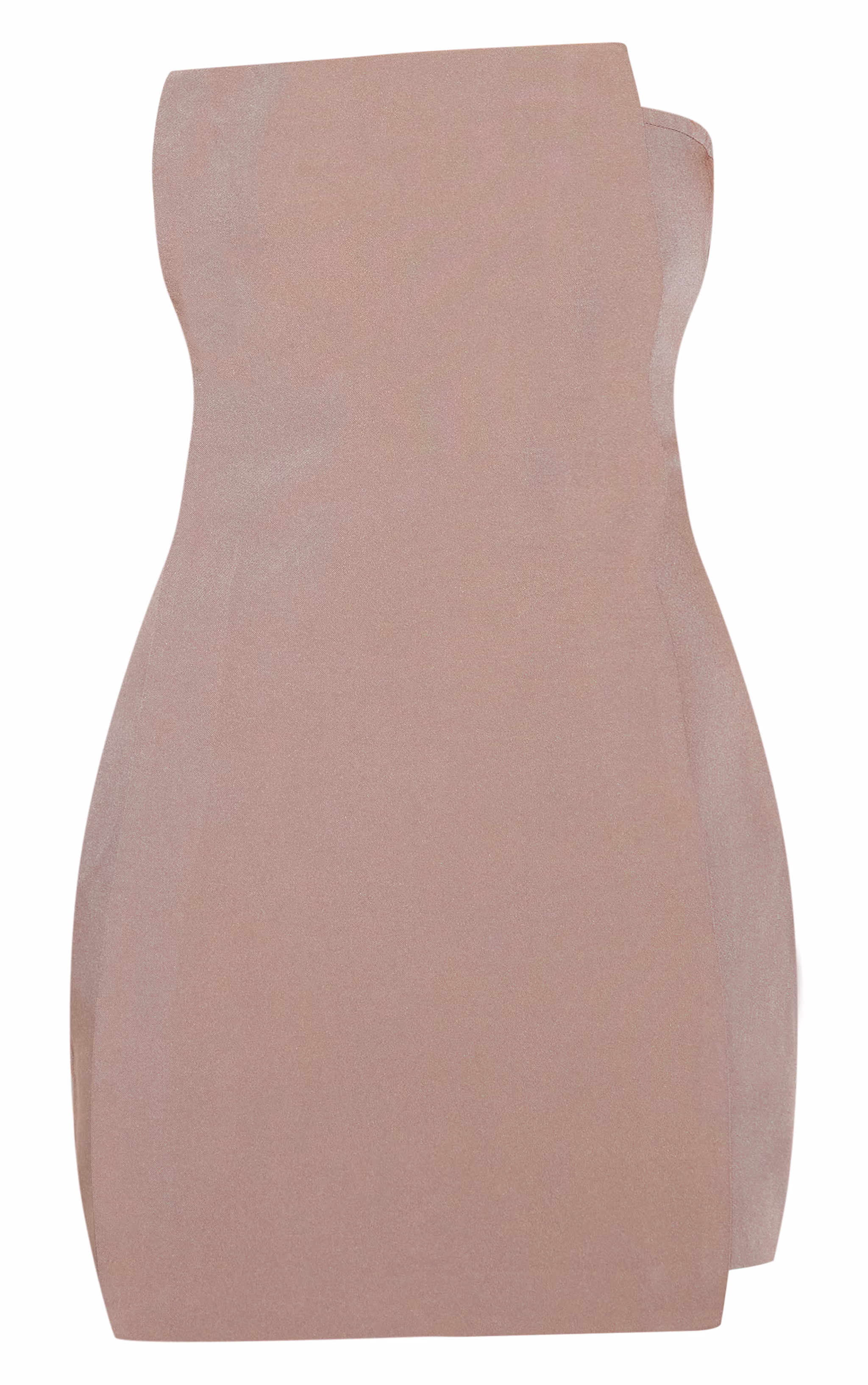 Mushroom Woven Panel Detail Bandeau Mini Dress