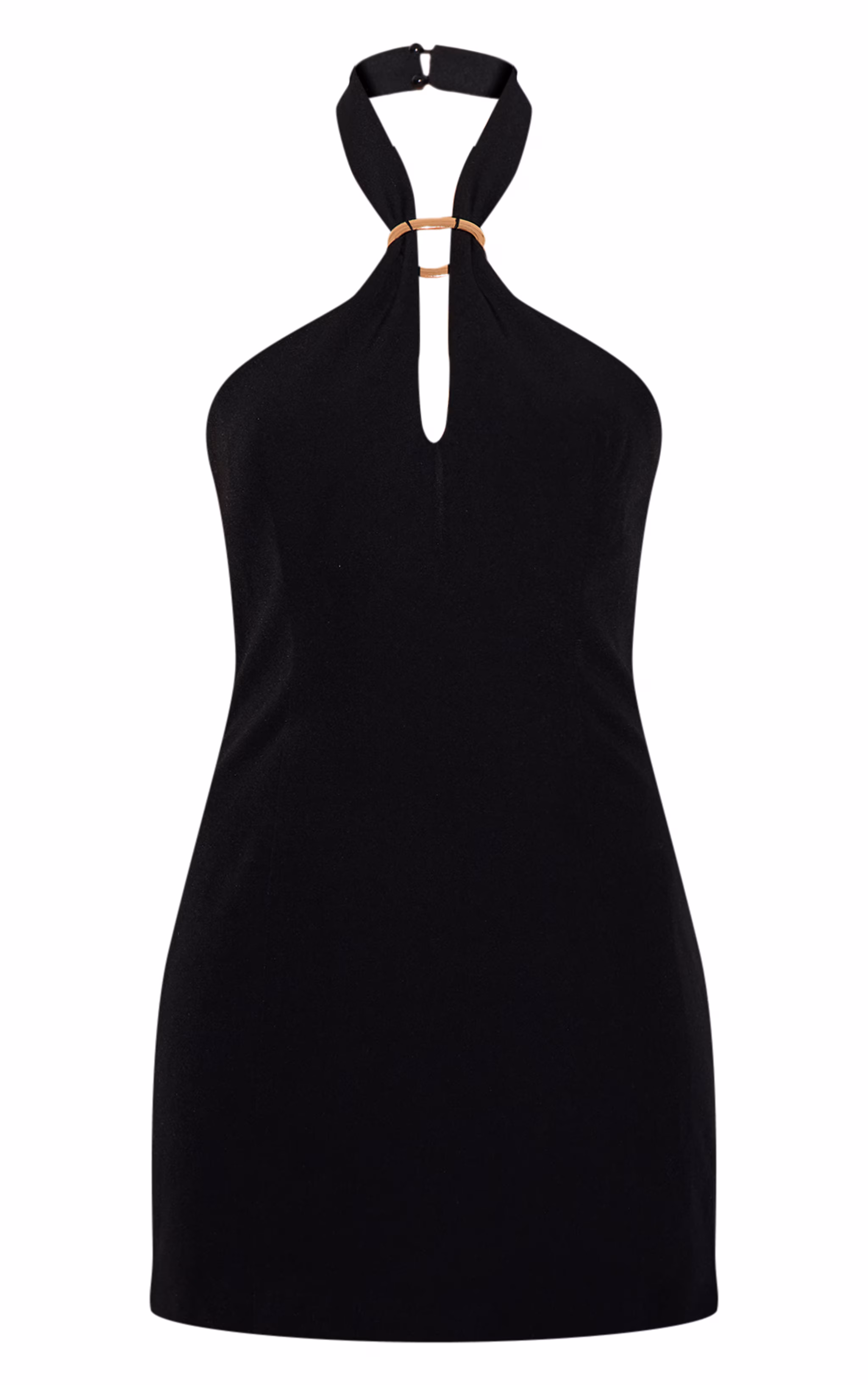 Black Woven Trim Detail Mini Dress