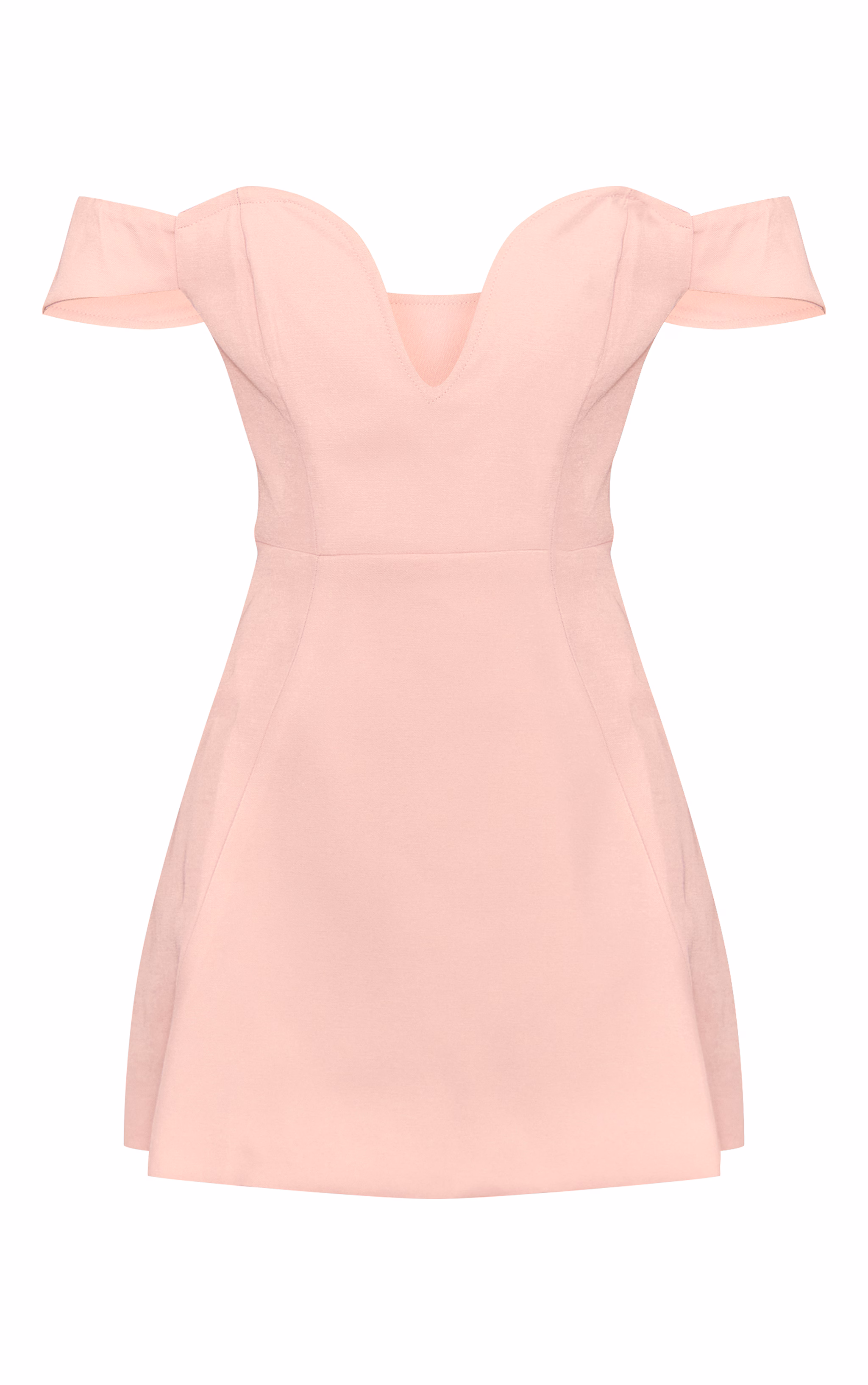 Premium Pale Rose Wired Bardot Shift Dress