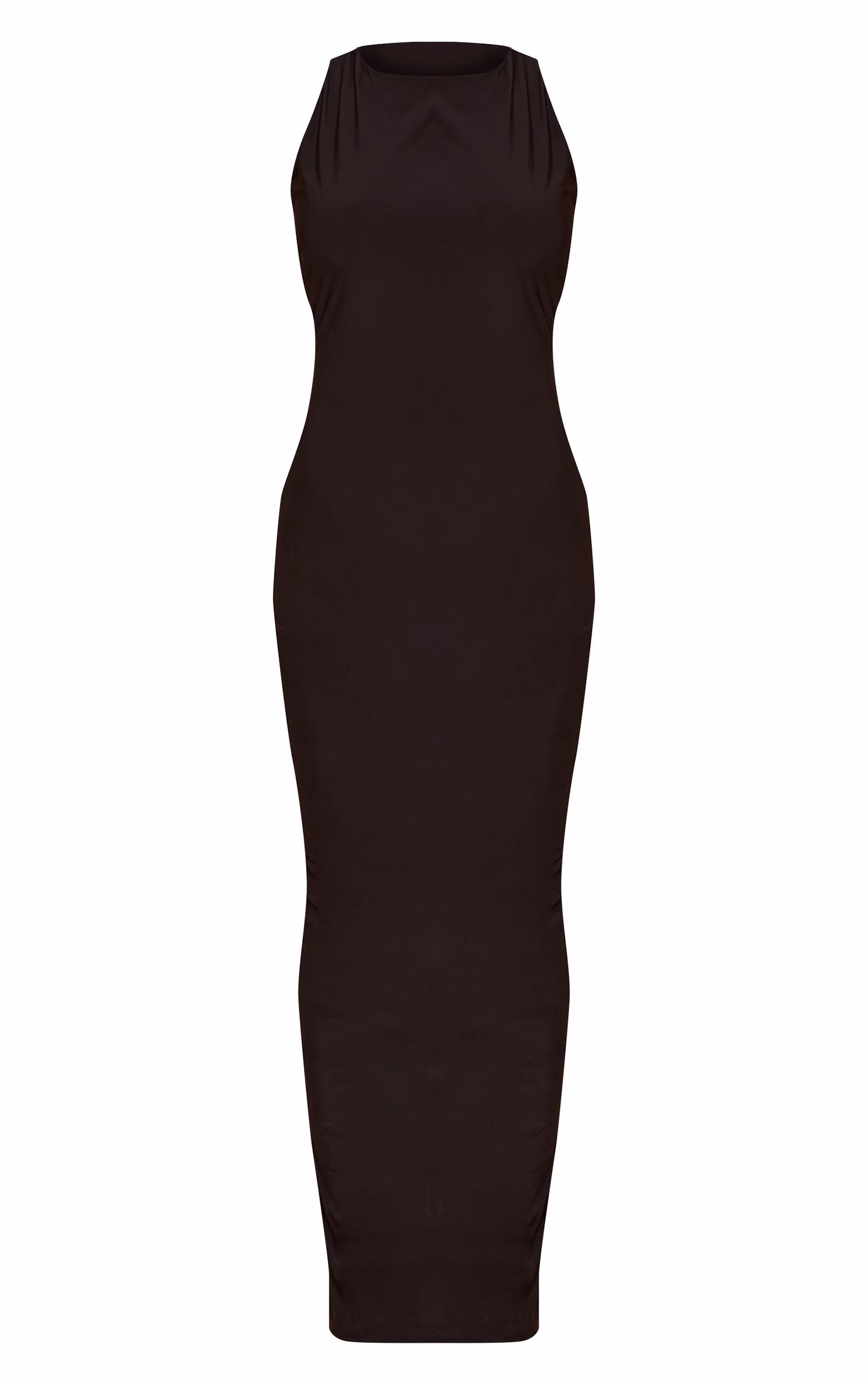 Petite Black Cut Out Side Ruched Hem Maxi Dress