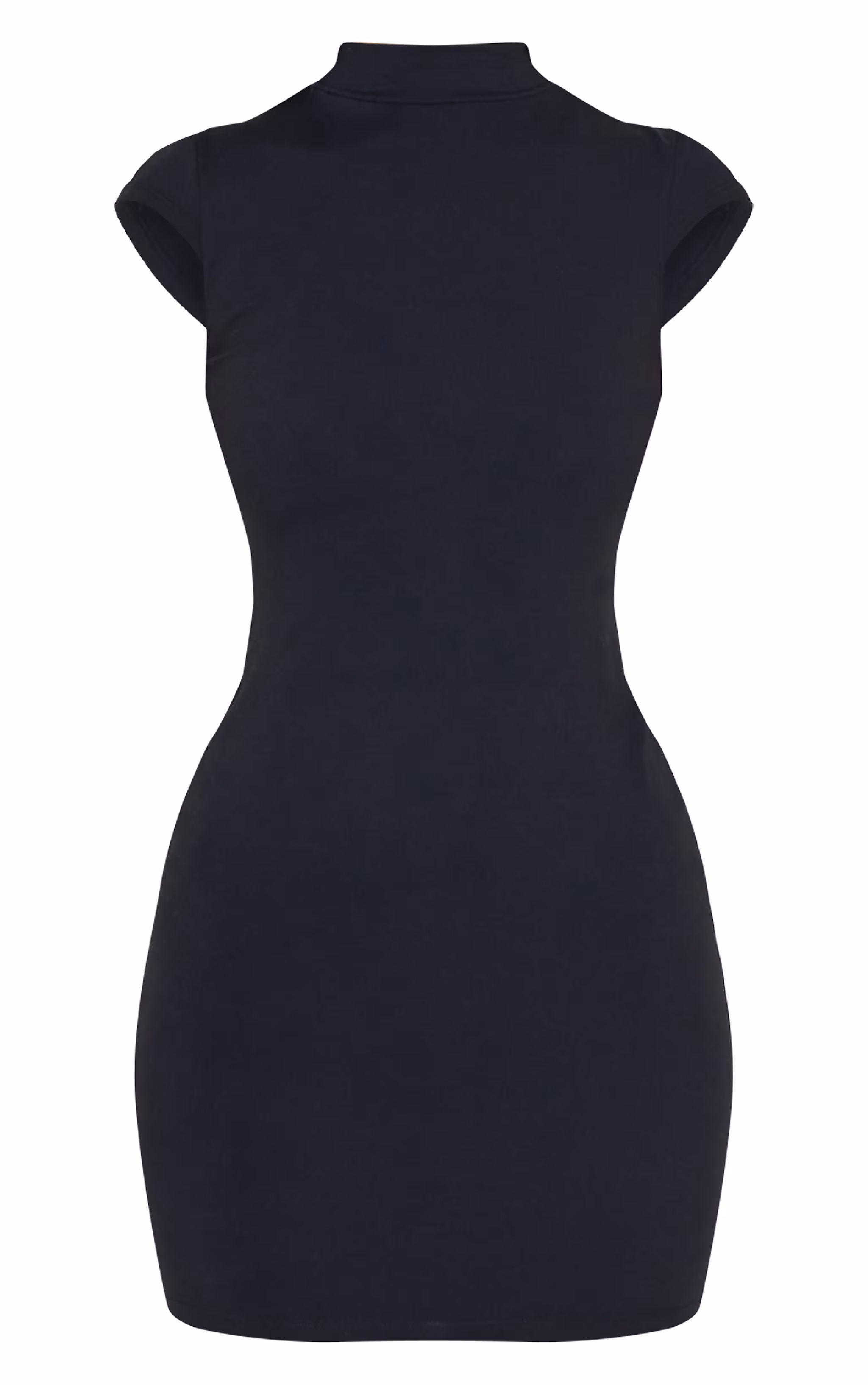 Black Snatched Sculpt Cap Sleeve Bodycon Dress