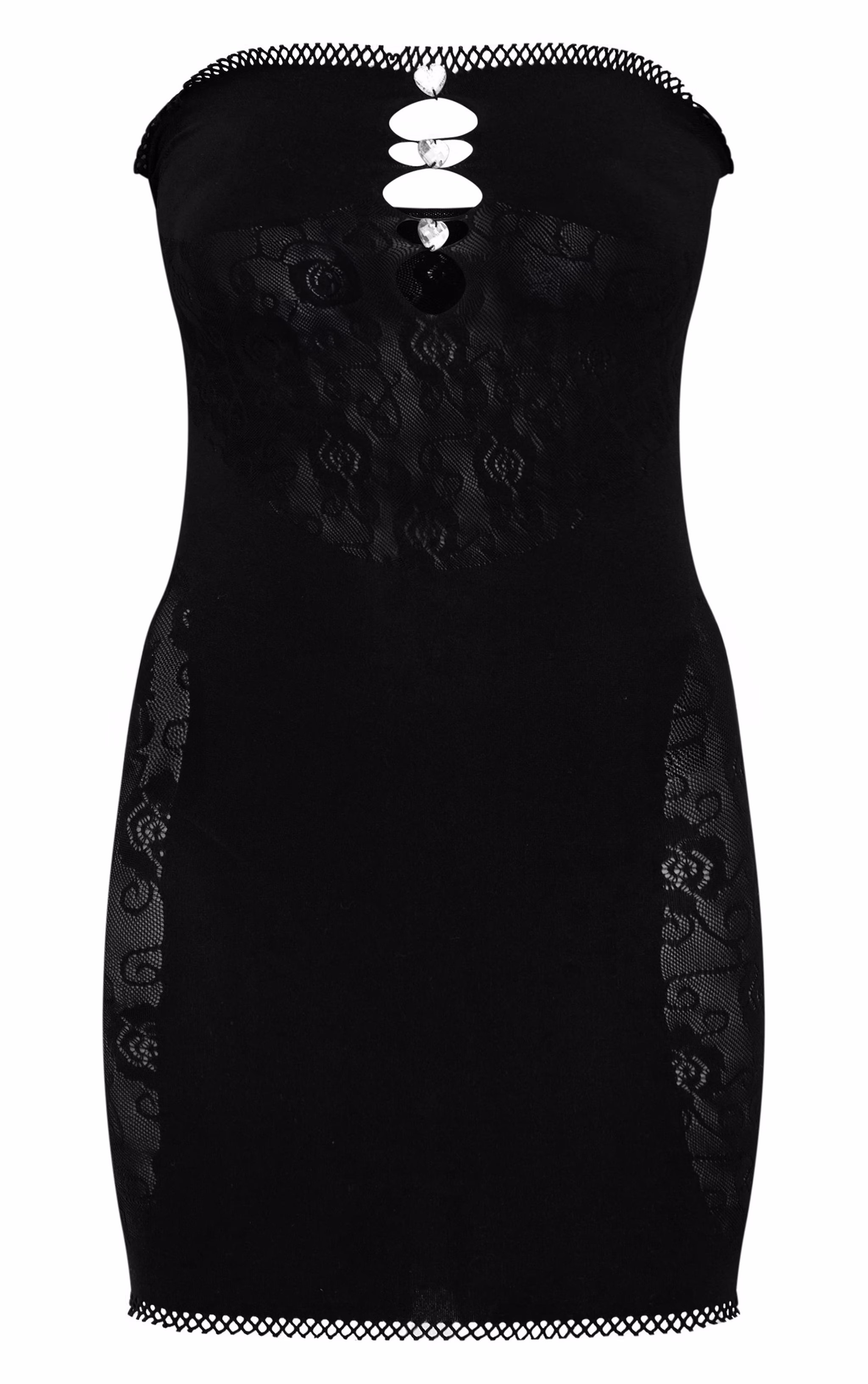 Black Sheer Cut Out Mini Dress