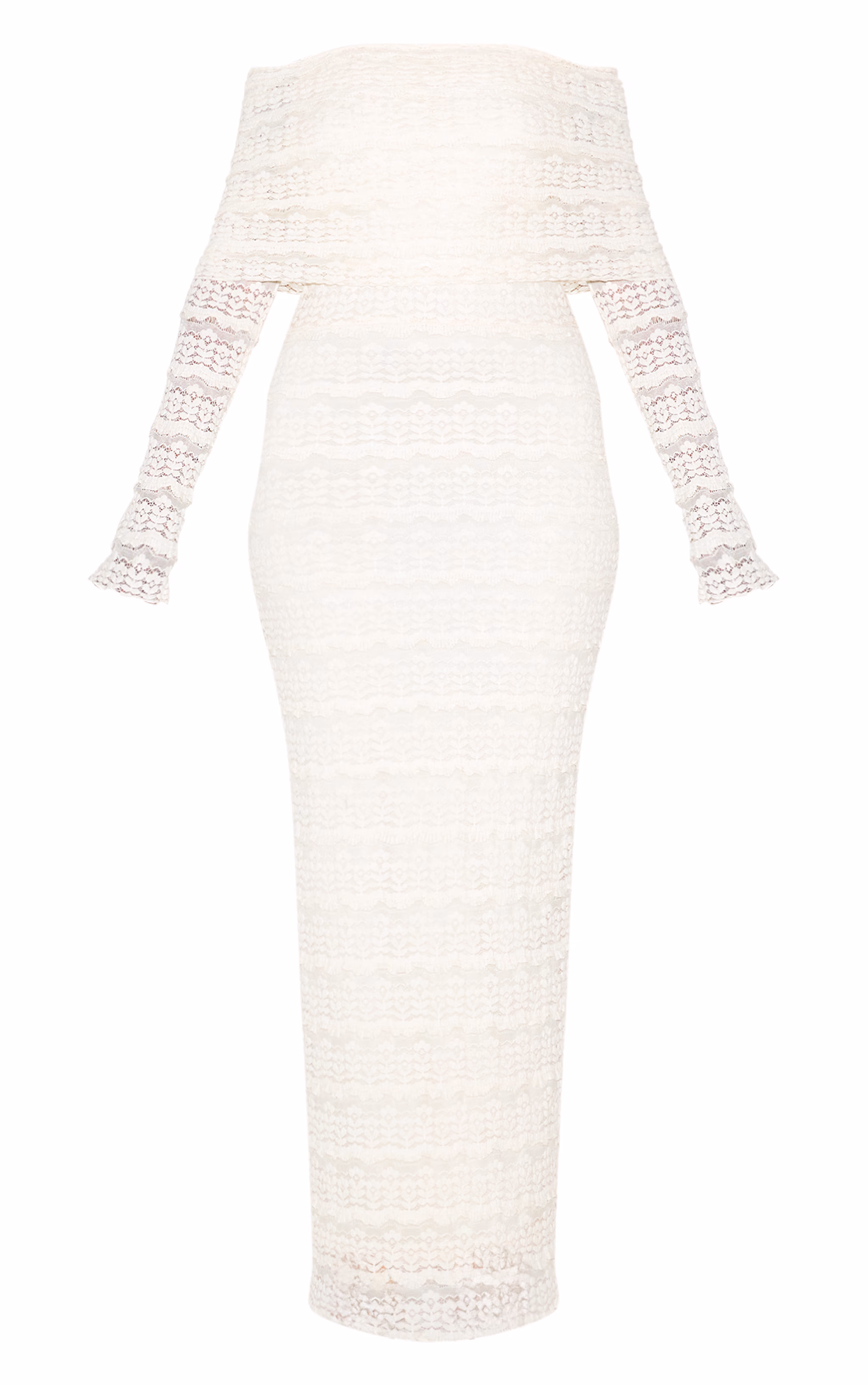 White Textured Bardot Maxi Dress