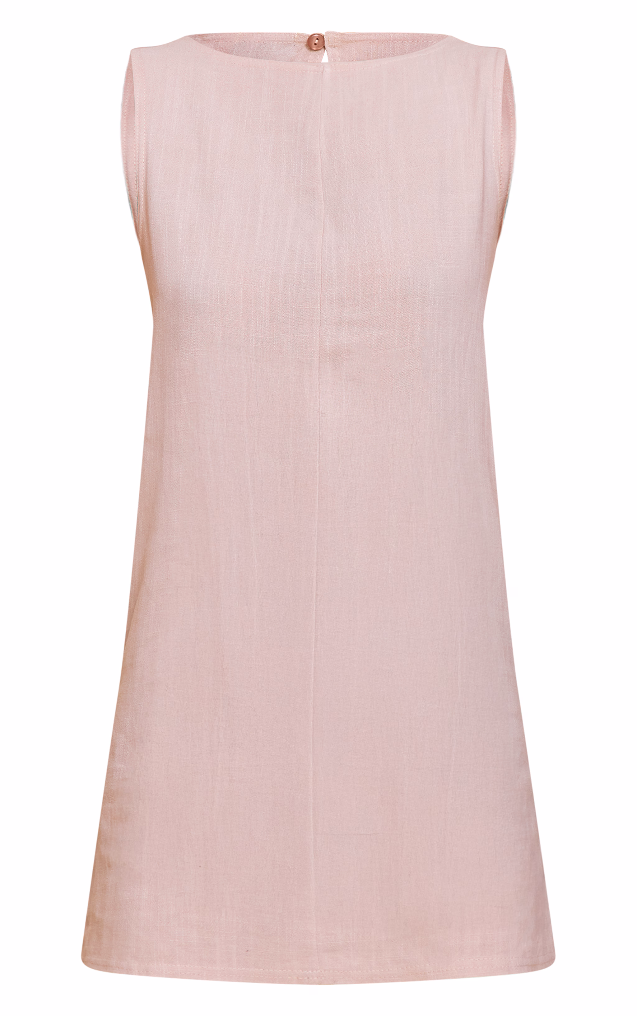 Natural Textured Boat Neck Boxy Shift Dress
