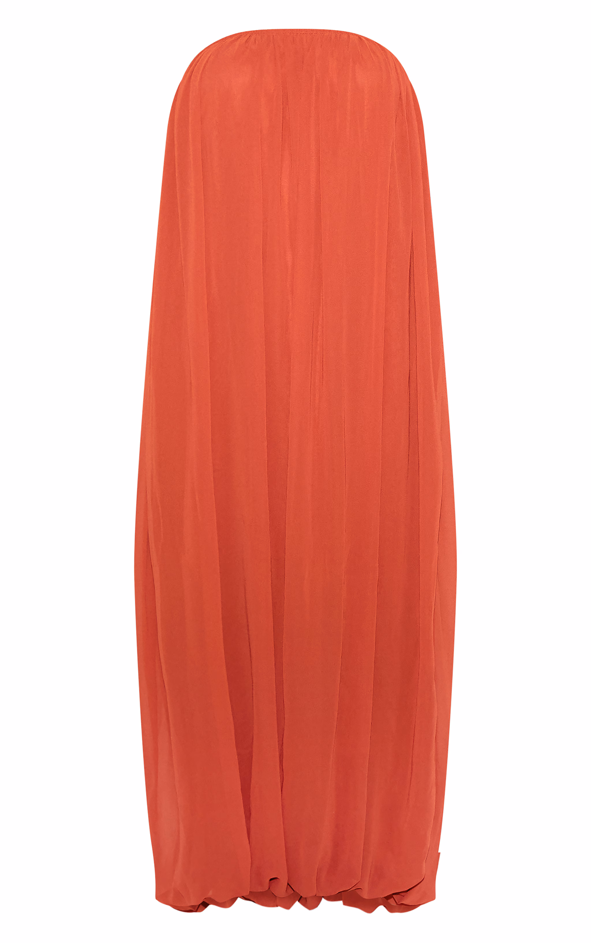 Petite Rust Bandeau Chiffon Puffball Maxi Dress