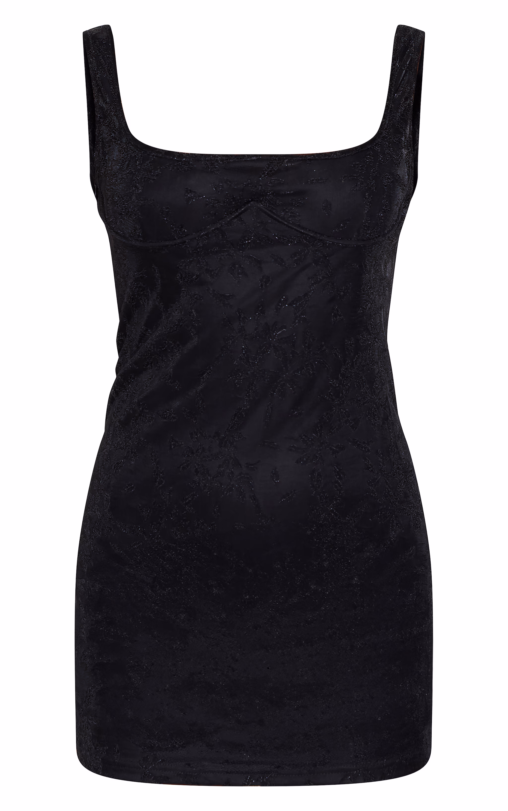 Black Textured Glitter Underwire Strappy Shift Dress