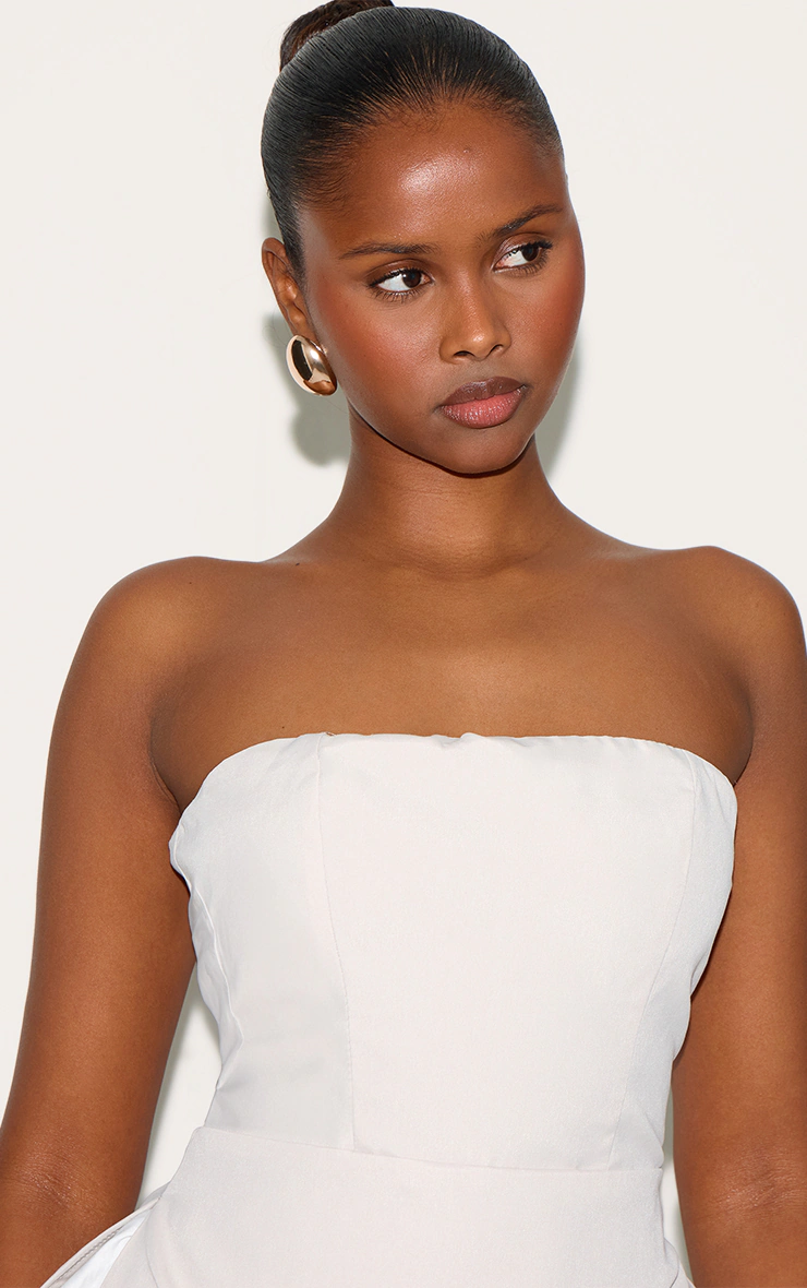 Clay Tailored Bandeau Puffball Hem Shift Dress