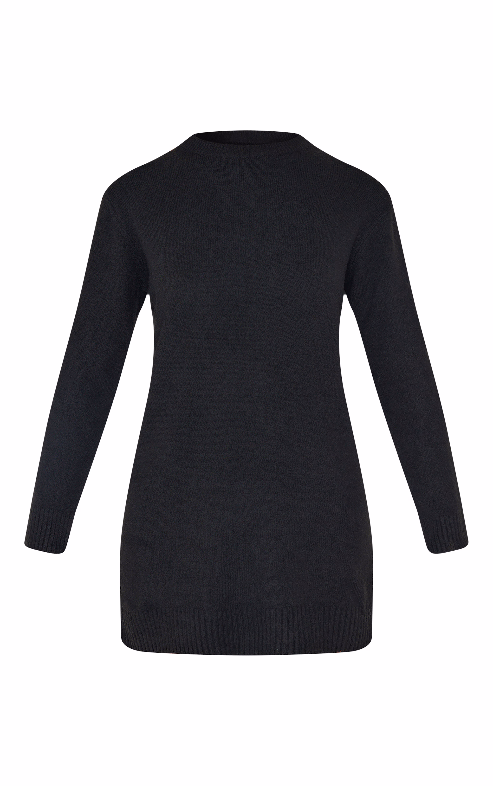 Black Soft Knit Oversized Basic Sweater Dress
