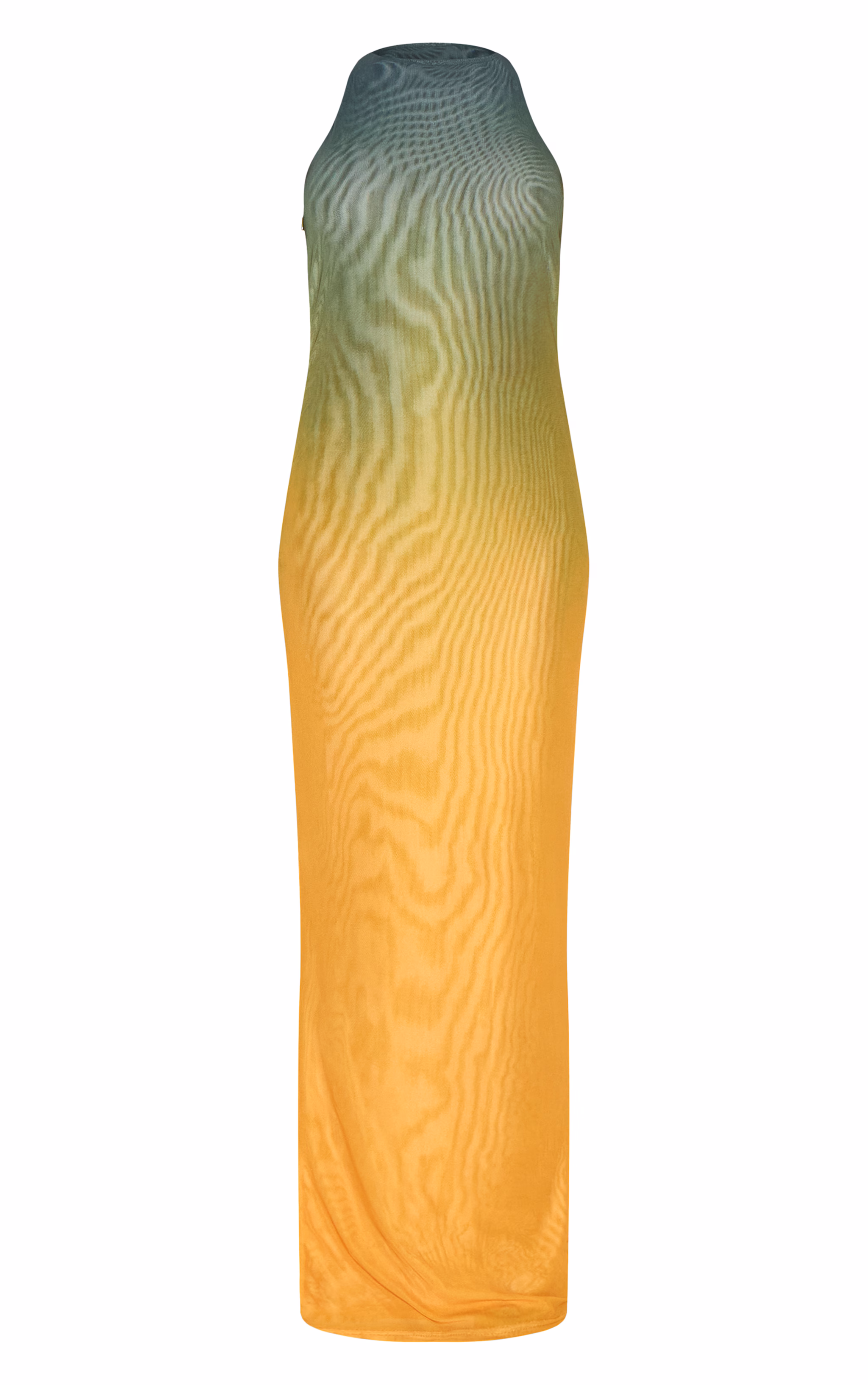 Petite Multi Ombre Lined Mesh Trim Detail Maxi Dress