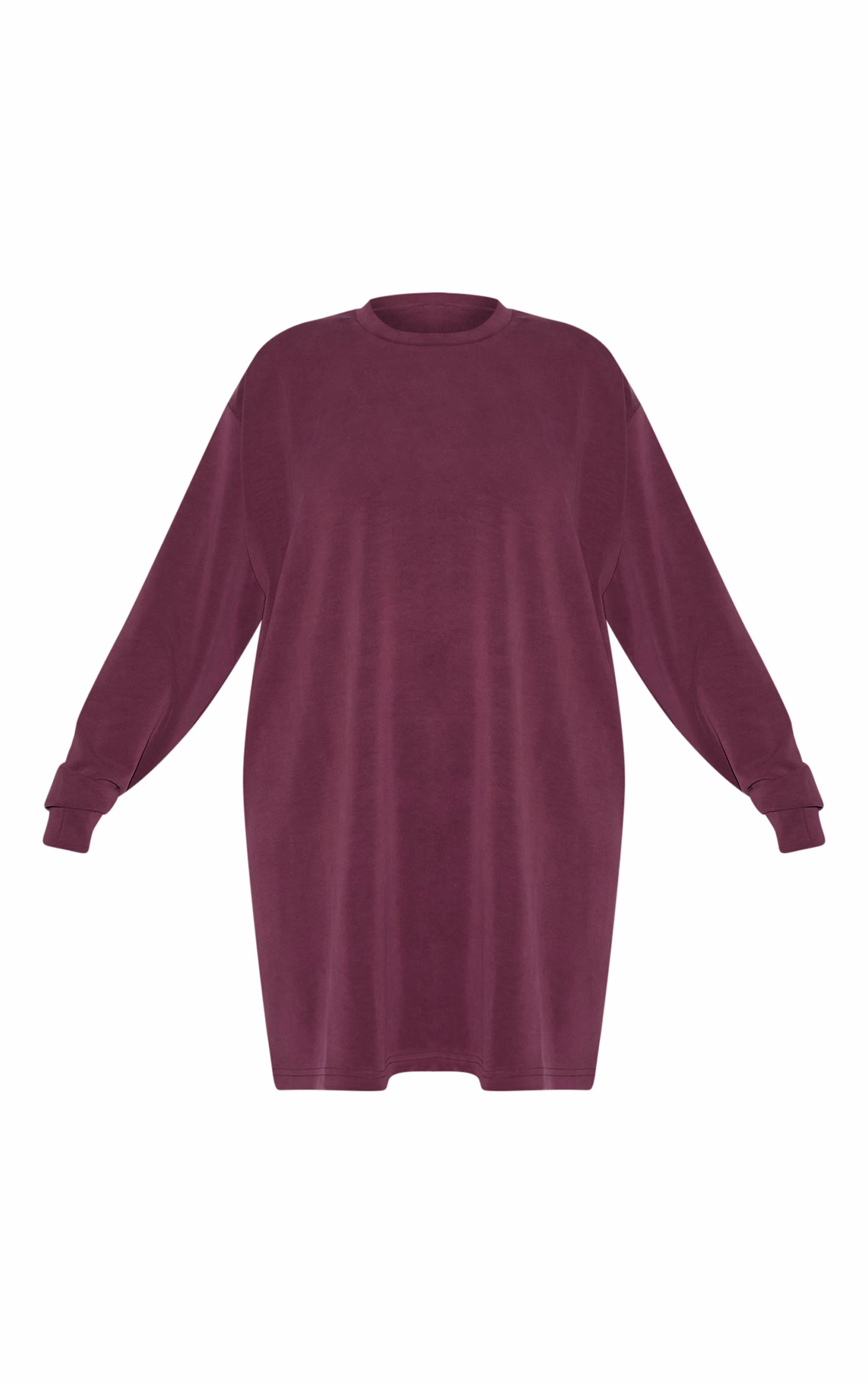 Plus Burgundy Modal Long Sleeve Sweatshirt Dress