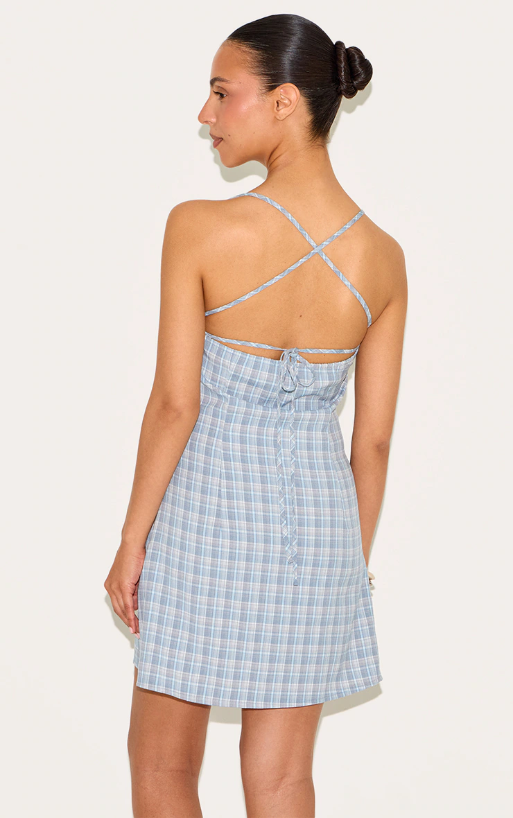 Petite Blue Check Shift Dress