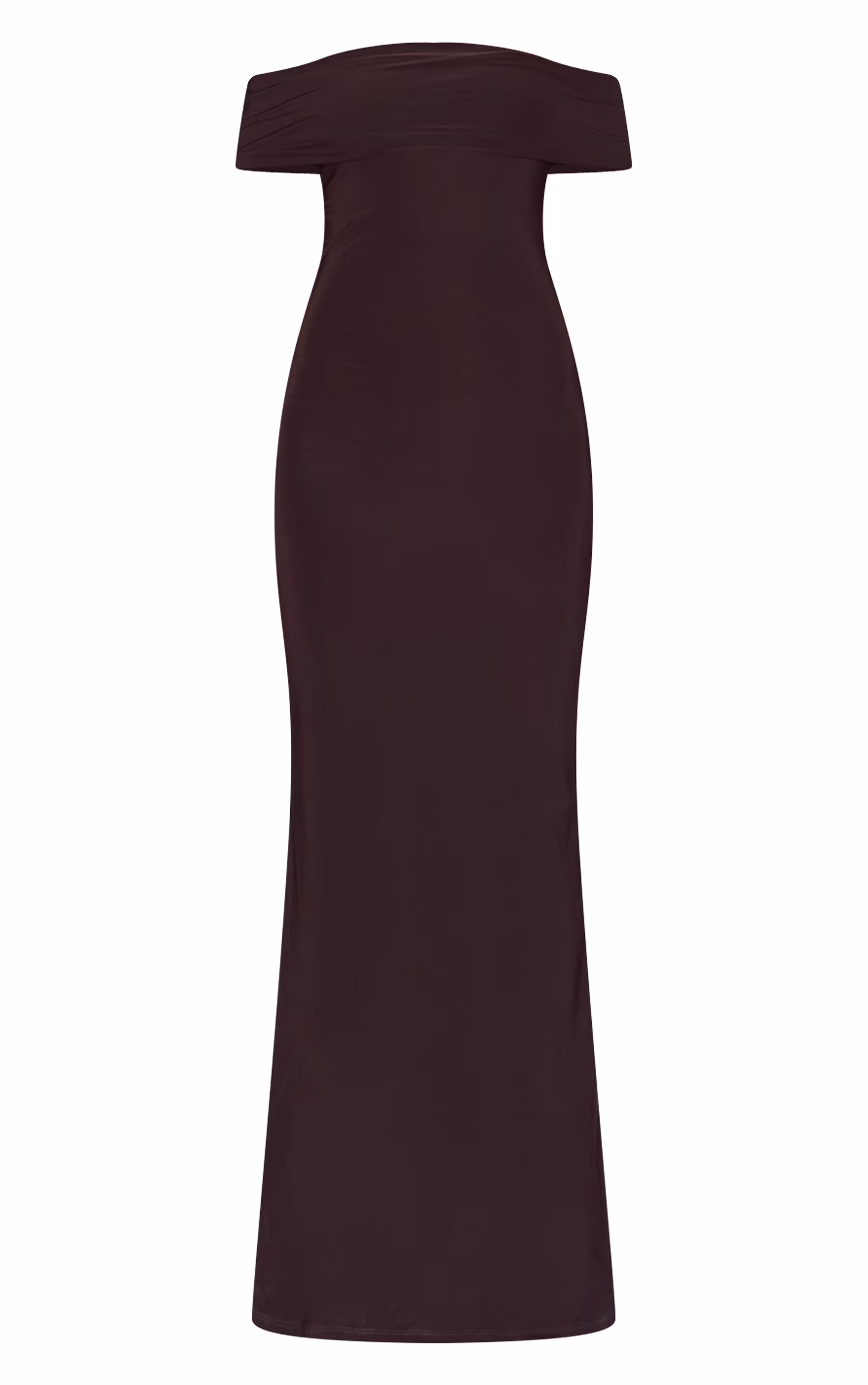 Chocolate Open Back Bardot Maxi Dress