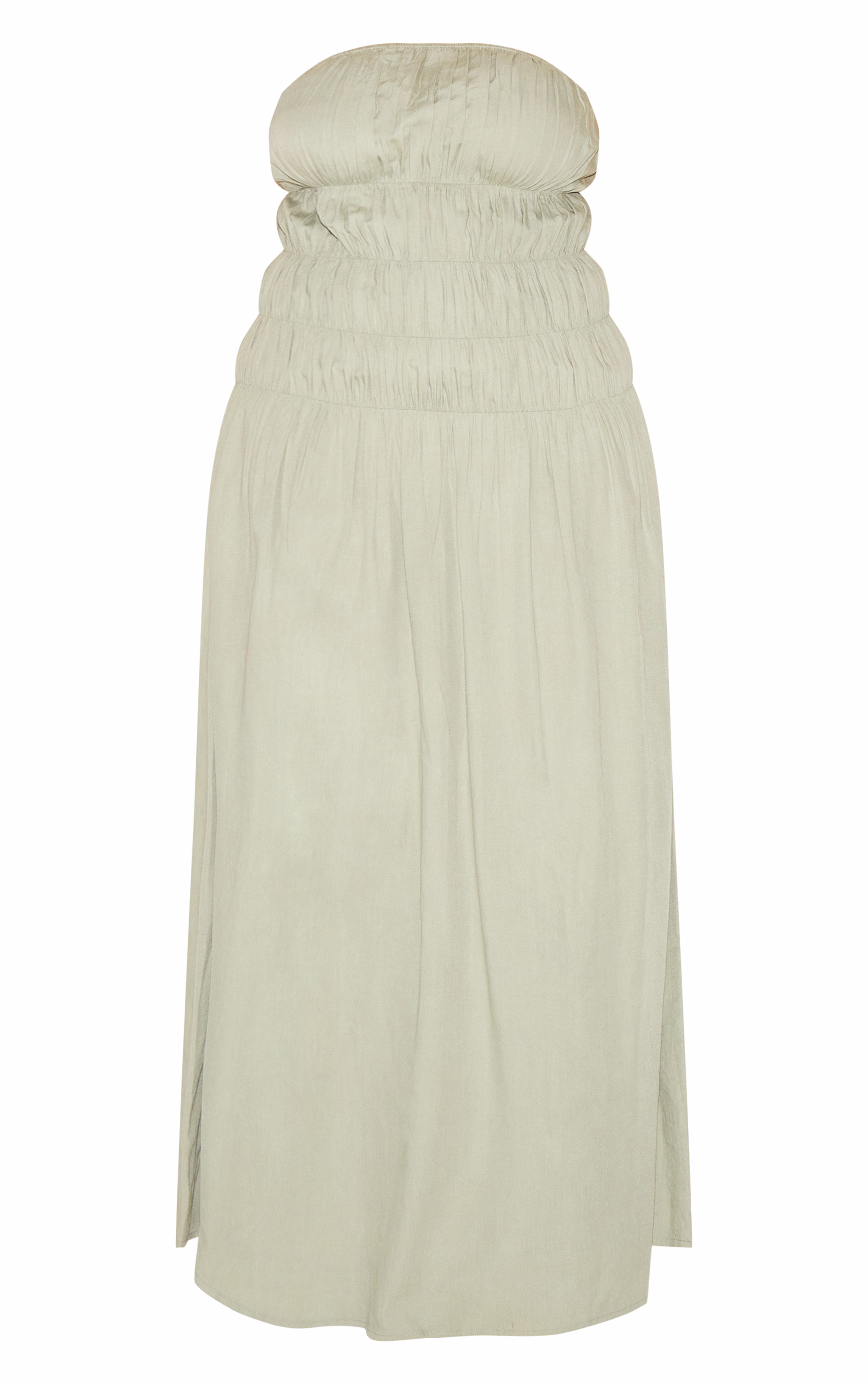 Plus Sage Bandeau Ruched Detail Maxi Dress