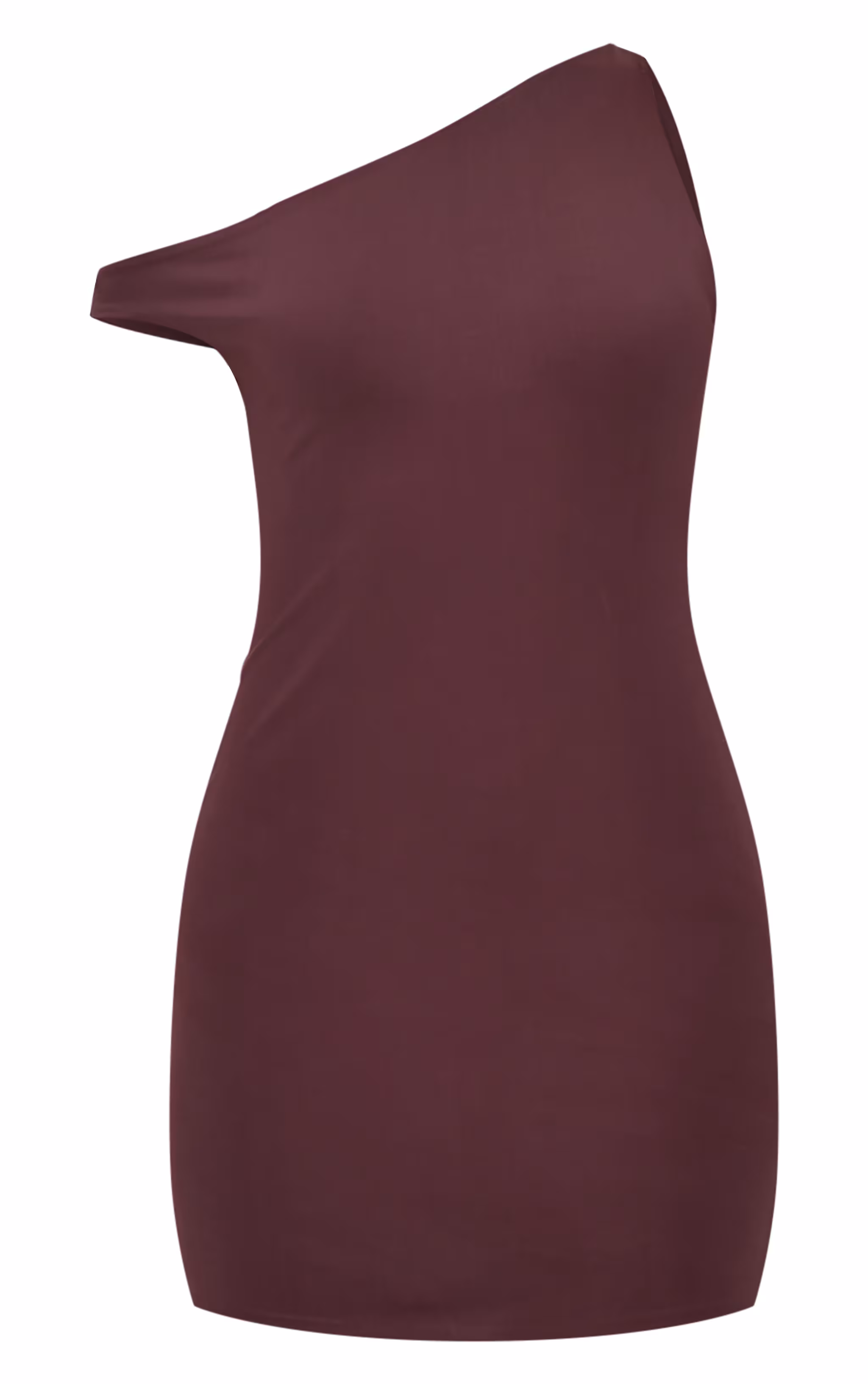 Chocolate Matte Asymmetric Mini Dress