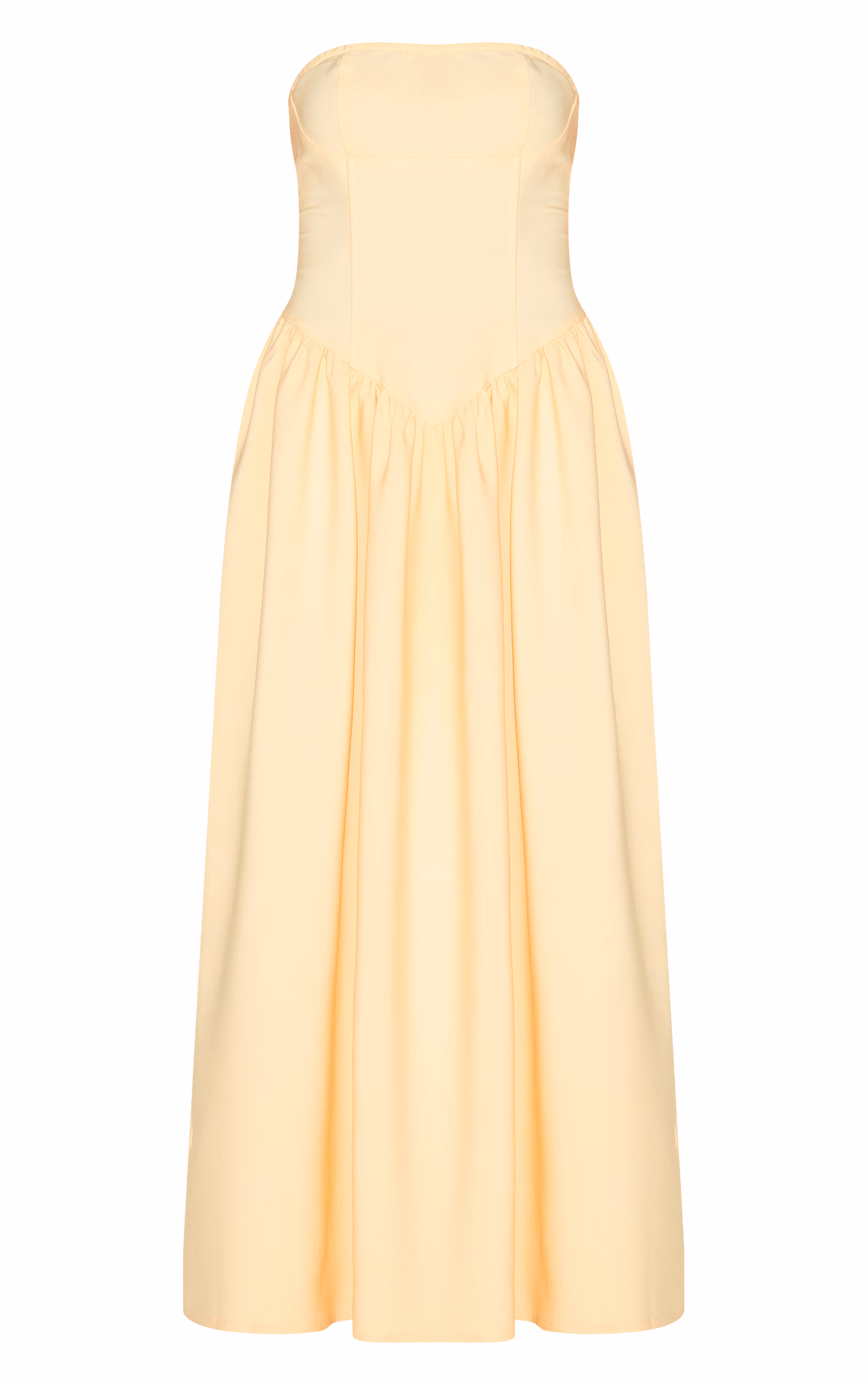 Petite Butter Cream Bandeau Floaty Maxi Dress