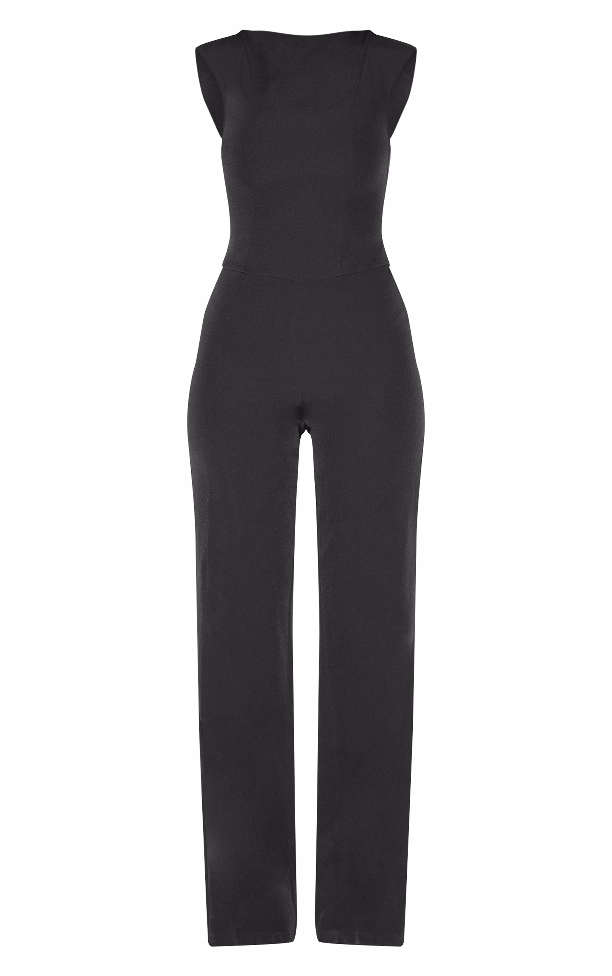 Tall Black Sleeveless Woven Wide Leg Jumpsuit